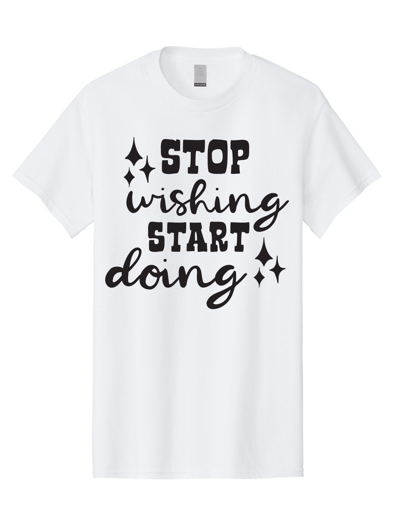 Stop-Wishing-Start-Doing Men'S Graphic Tee, 100% Cotton, Comfortable Casual Summer Wear, Machine Washable, Motivational Quote, Inspiration, Stop Wishing Start Doing, Goal Setting, Productivity Tips, Success Mindset, Positive Affirmation, Aad202 9
