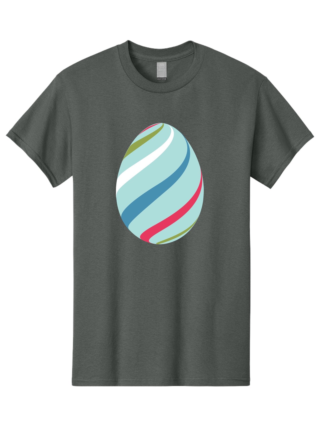 Striped-Easter-Egg Men'S Graphic Tee, 100% Cotton, Comfortable Casual Summer Wear, Machine Washable, Easter Egg Decoration, Colorful Stripes, Spring Theme, Pastel Colors, Festive Design, Easter Celebration, Egg Hunt, Vibrant Colors Aad205 11