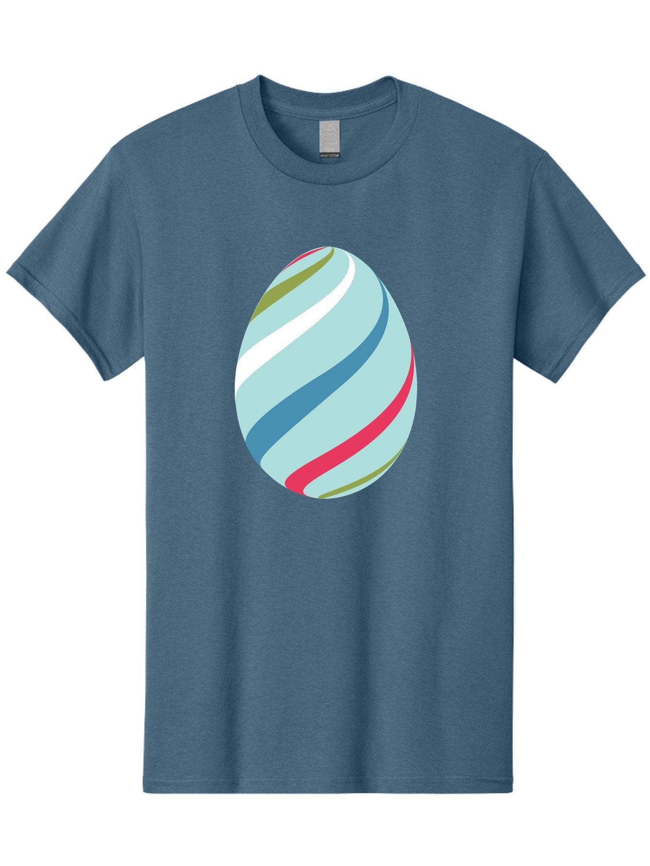Striped-Easter-Egg Men'S Graphic Tee, 100% Cotton, Comfortable Casual Summer Wear, Machine Washable, Easter Egg Decoration, Colorful Stripes, Spring Theme, Pastel Colors, Festive Design, Easter Celebration, Egg Hunt, Vibrant Colors Aad205