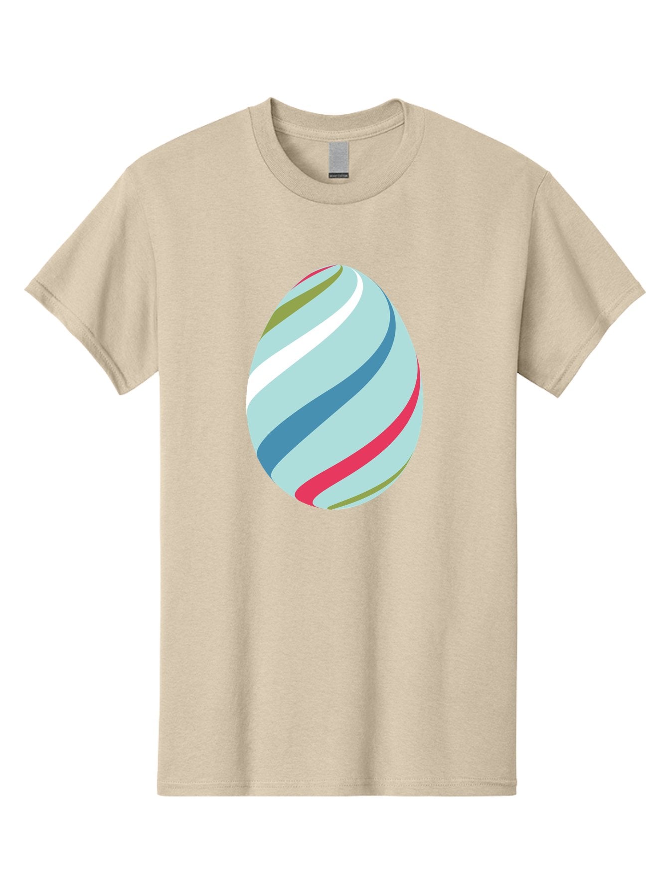 Striped-Easter-Egg Men'S Graphic Tee, 100% Cotton, Comfortable Casual Summer Wear, Machine Washable, Easter Egg Decoration, Colorful Stripes, Spring Theme, Pastel Colors, Festive Design, Easter Celebration, Egg Hunt, Vibrant Colors Aad205