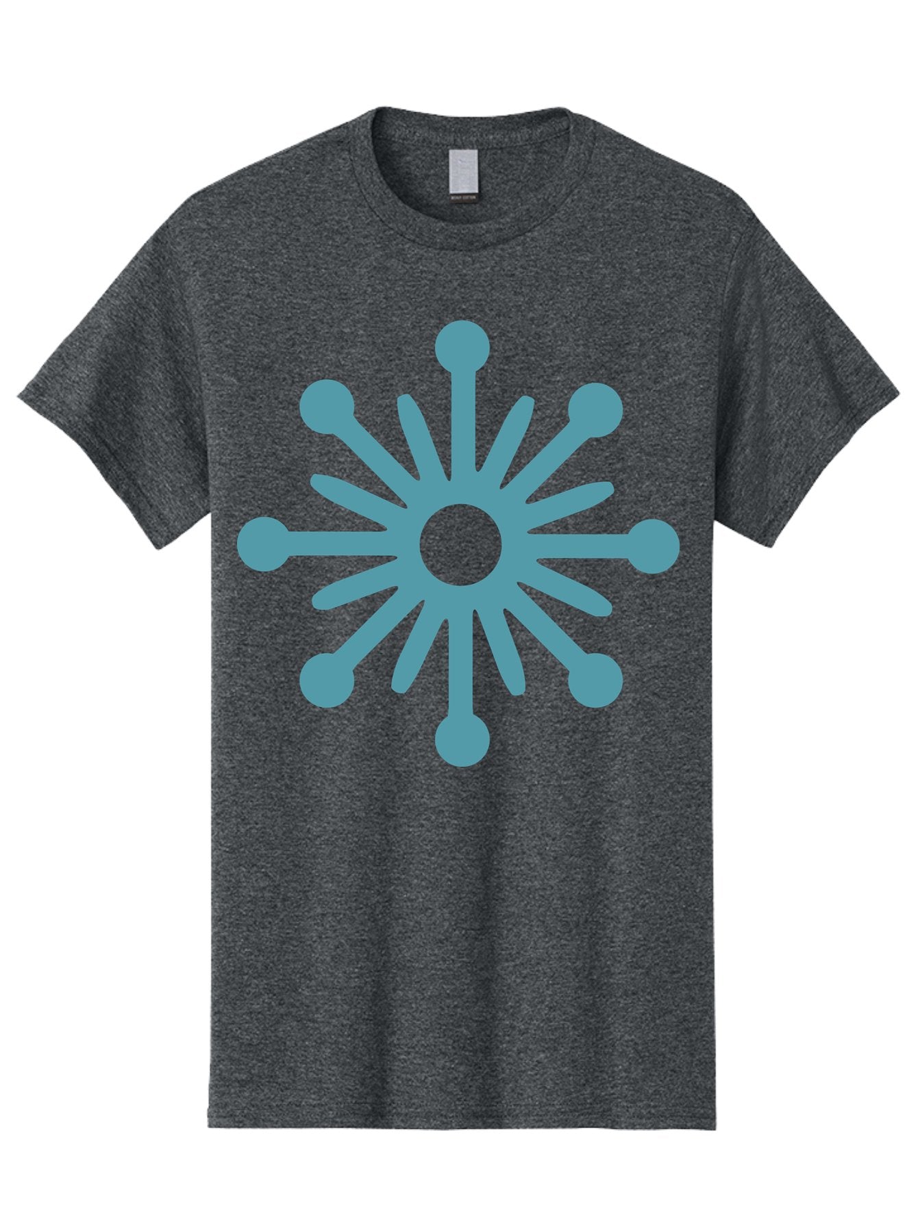 Stylized-Asterisk Men'S Graphic Tee, 100% Cotton, Comfortable Casual Summer Wear, Machine Washable, Stylized Virus Graphic, Abstract Microbiology, Symmetrical Design, Modern Iconography, Simple Shapes, Blue Symbol Aad206 15