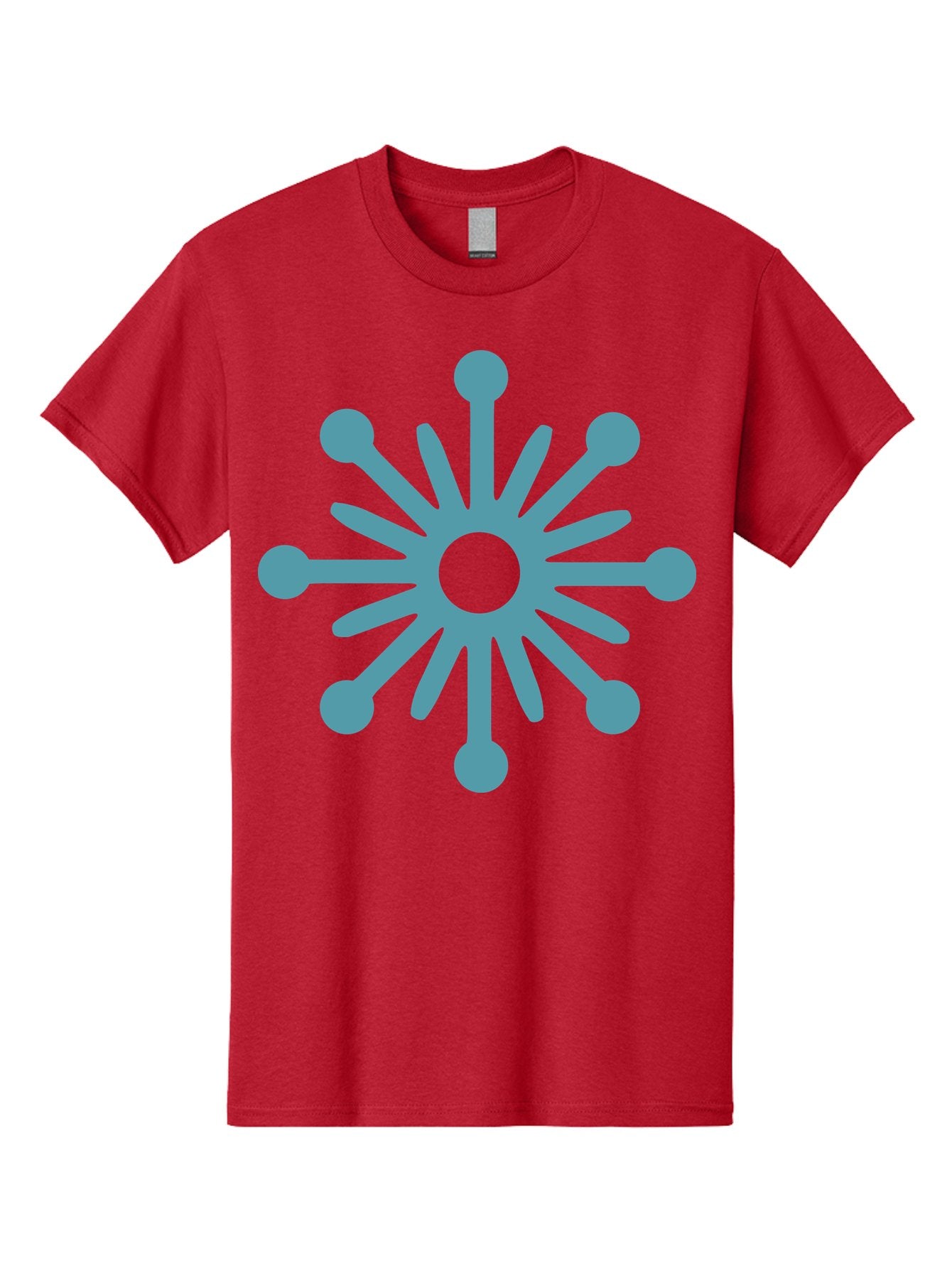 Stylized-Asterisk Men'S Graphic Tee, 100% Cotton, Comfortable Casual Summer Wear, Machine Washable, Stylized Virus Graphic, Abstract Microbiology, Symmetrical Design, Modern Iconography, Simple Shapes, Blue Symbol Aad206 10