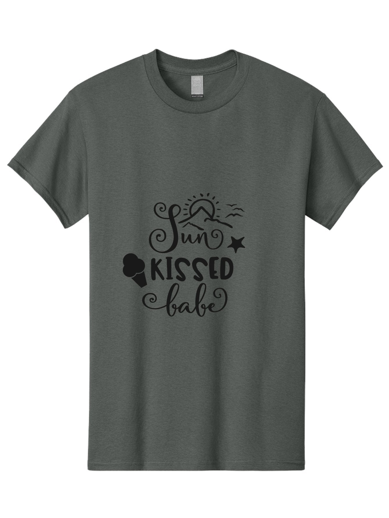 Sun-Kissed-Babe Men'S Graphic Tee, 100% Cotton, Comfortable Casual Summer Wear, Machine Washable, Sun Kissed, Summer Vibes, Ice Cream Design, Whimsical Typography, Star Symbol, Sun Illustration, Babe Quote, Sweet Treats, Sunshine, Aad208 11