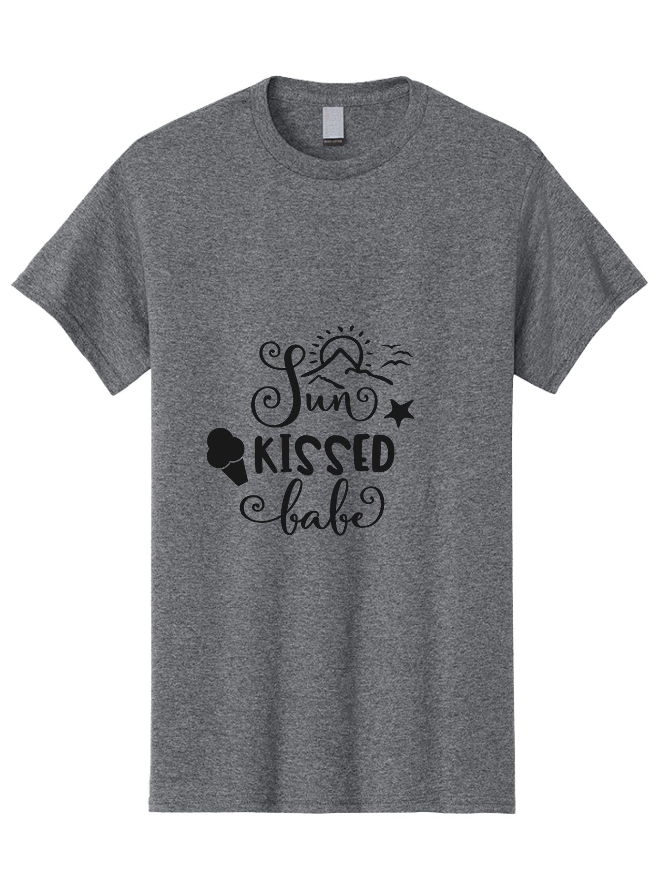 Sun-Kissed-Babe Men'S Graphic Tee, 100% Cotton, Comfortable Casual Summer Wear, Machine Washable, Sun Kissed, Summer Vibes, Ice Cream Design, Whimsical Typography, Star Symbol, Sun Illustration, Babe Quote, Sweet Treats, Sunshine, Aad208 7
