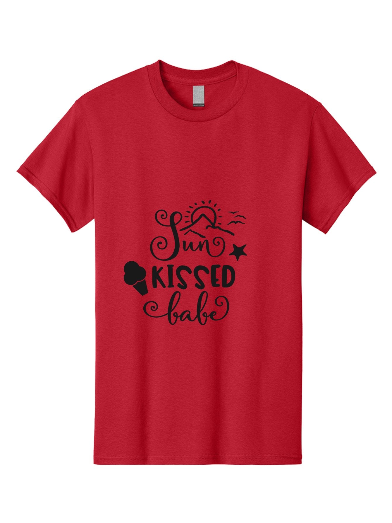 Sun-Kissed-Babe Men'S Graphic Tee, 100% Cotton, Comfortable Casual Summer Wear, Machine Washable, Sun Kissed, Summer Vibes, Ice Cream Design, Whimsical Typography, Star Symbol, Sun Illustration, Babe Quote, Sweet Treats, Sunshine, Aad208 6