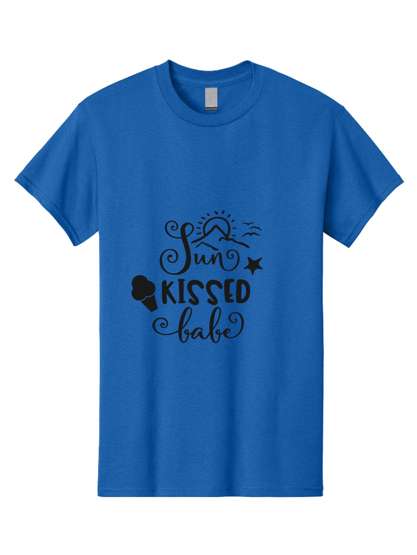 Sun-Kissed-Babe Men'S Graphic Tee, 100% Cotton, Comfortable Casual Summer Wear, Machine Washable, Sun Kissed, Summer Vibes, Ice Cream Design, Whimsical Typography, Star Symbol, Sun Illustration, Babe Quote, Sweet Treats, Sunshine, Aad208 10