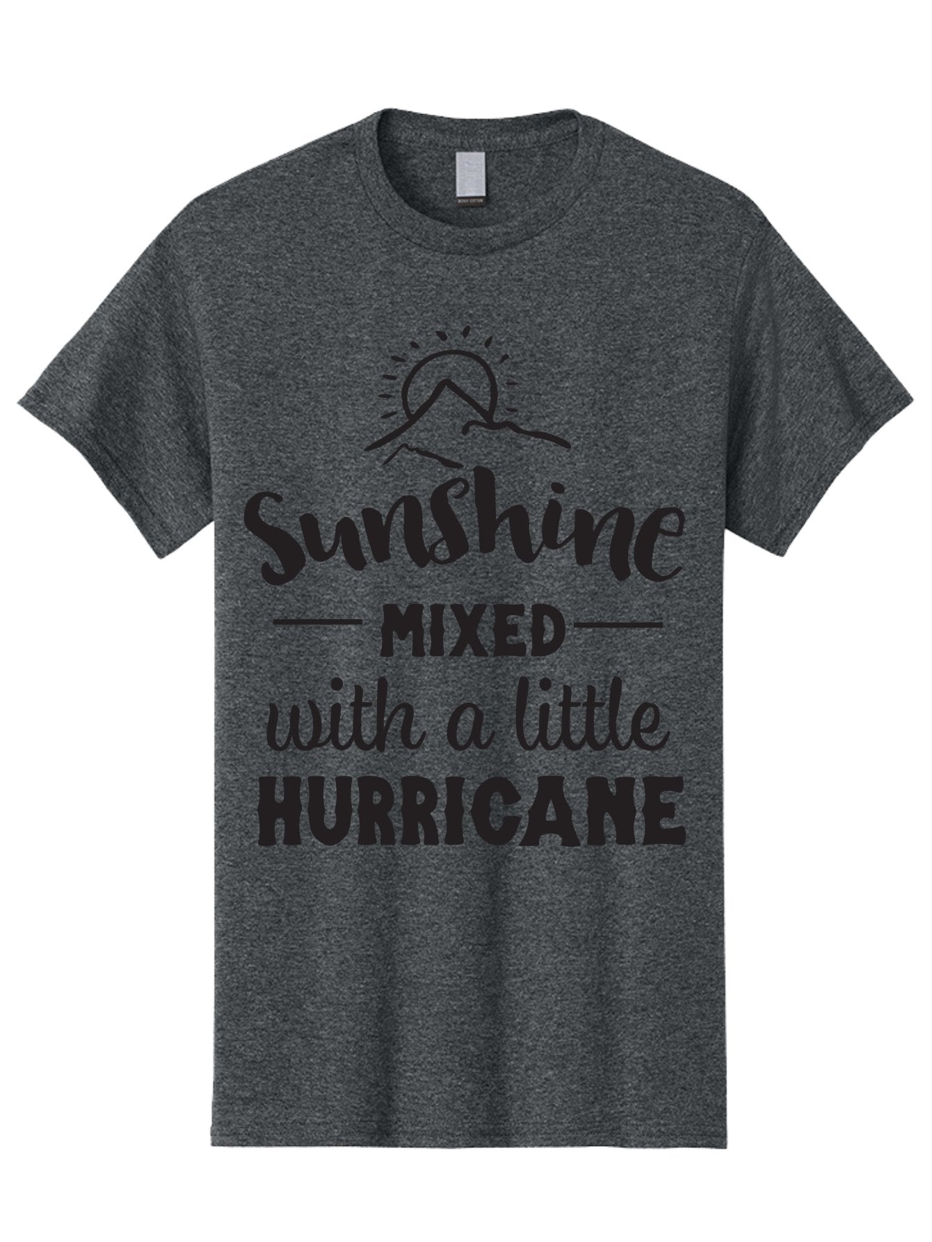 Sunshine-Mixed-With-A-Little-Hurricane Men'S Graphic Tee, 100% Cotton, Comfortable Casual Summer Wear, Machine Washable, Sunshine Mixed With Hurricane, Contrasting Personalities, Strong Personality, Inspirational Quote, Life'S Balance, Aad209 5