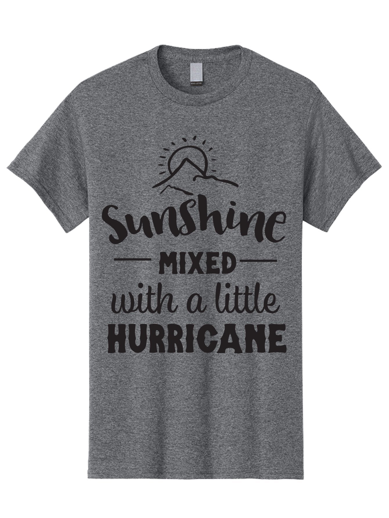 Sunshine-Mixed-With-A-Little-Hurricane Men'S Graphic Tee, 100% Cotton, Comfortable Casual Summer Wear, Machine Washable, Sunshine Mixed With Hurricane, Contrasting Personalities, Strong Personality, Inspirational Quote, Life'S Balance, Aad209 7