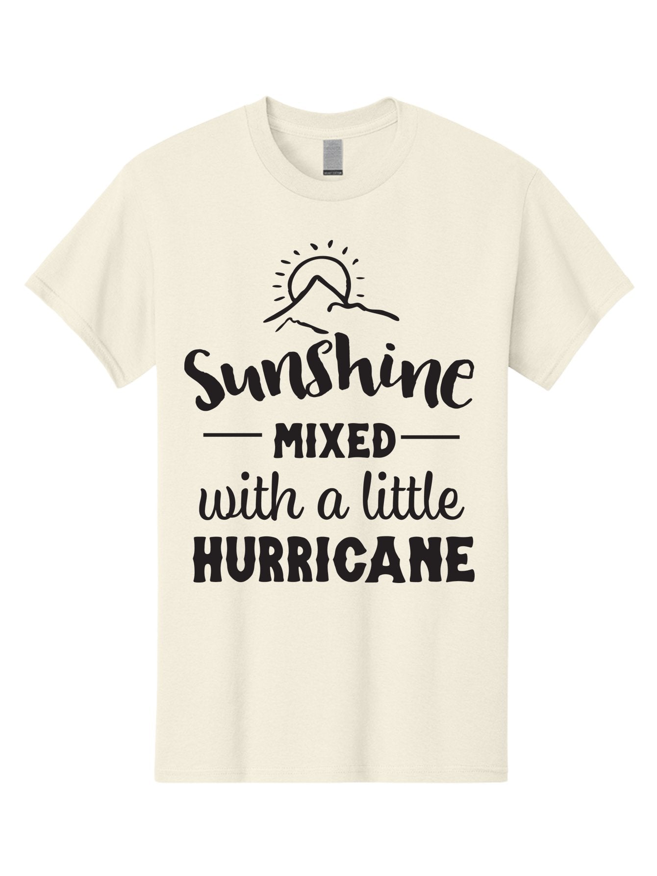 Sunshine-Mixed-With-A-Little-Hurricane Men'S Graphic Tee, 100% Cotton, Comfortable Casual Summer Wear, Machine Washable, Sunshine Mixed With Hurricane, Contrasting Personalities, Strong Personality, Inspirational Quote, Life'S Balance, Aad209 11
