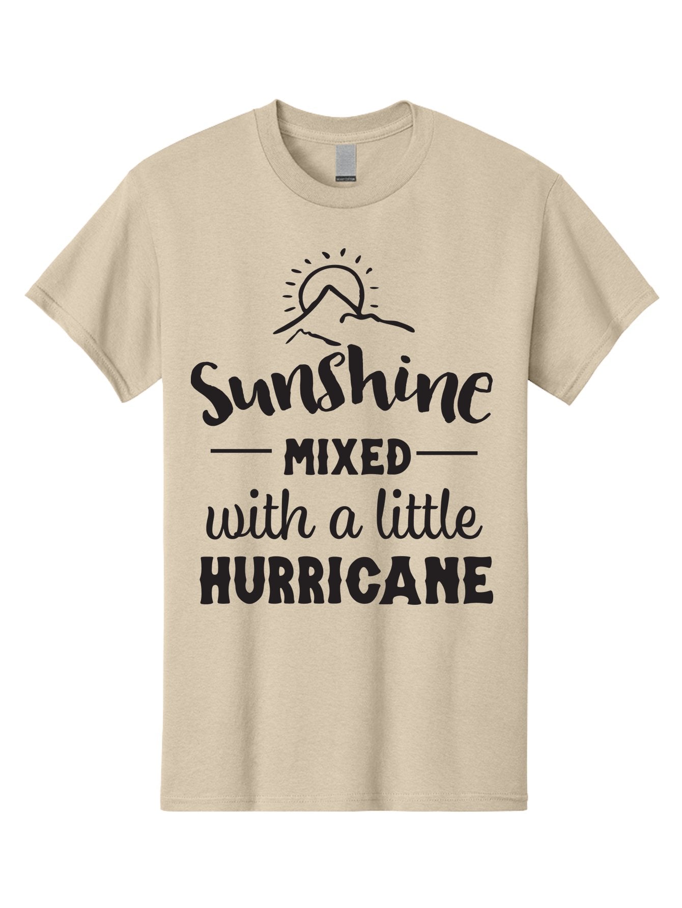 Sunshine-Mixed-With-A-Little-Hurricane Men'S Graphic Tee, 100% Cotton, Comfortable Casual Summer Wear, Machine Washable, Sunshine Mixed With Hurricane, Contrasting Personalities, Strong Personality, Inspirational Quote, Life'S Balance, Aad209 12