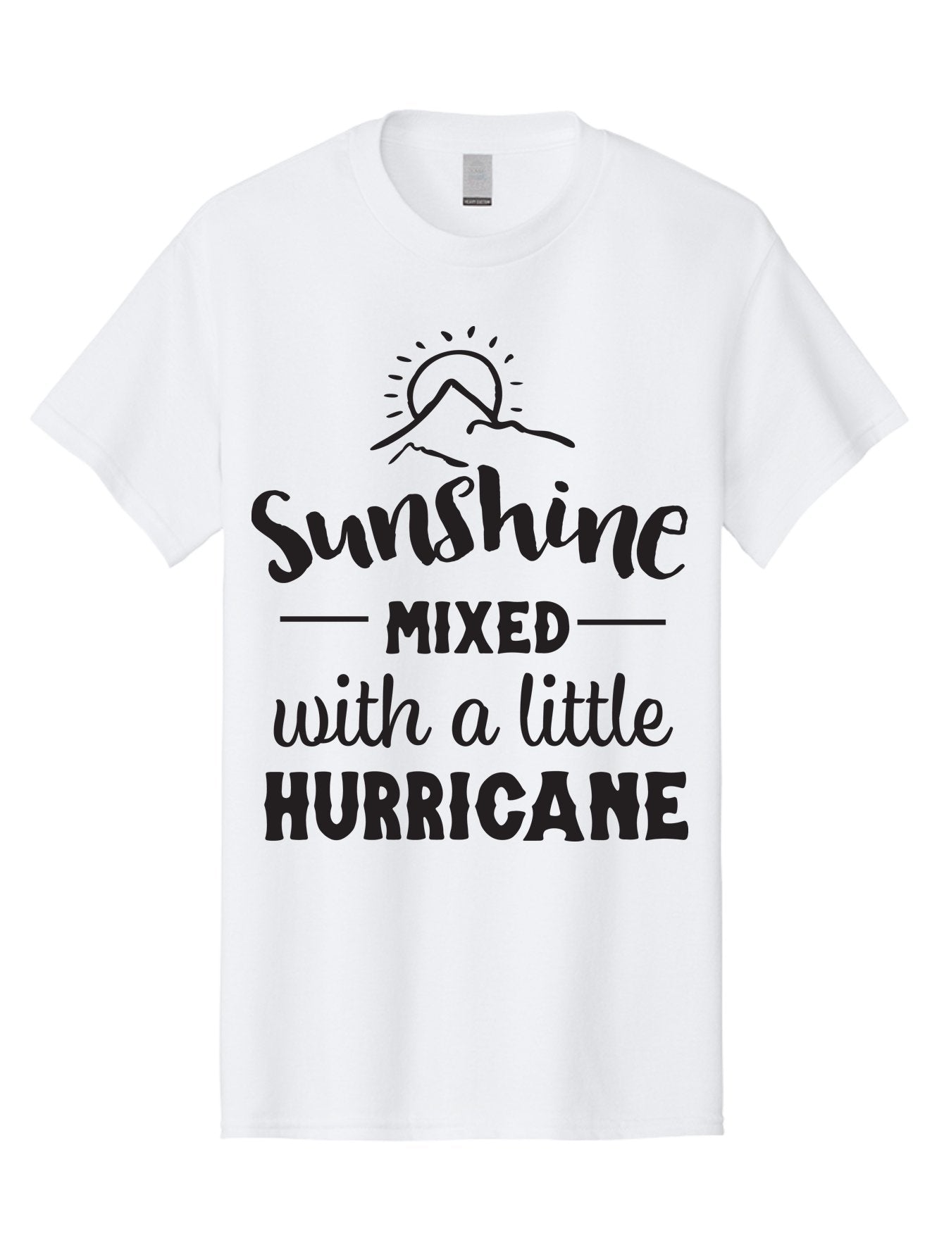 Sunshine-Mixed-With-A-Little-Hurricane Men'S Graphic Tee, 100% Cotton, Comfortable Casual Summer Wear, Machine Washable, Sunshine Mixed With Hurricane, Contrasting Personalities, Strong Personality, Inspirational Quote, Life'S Balance, Aad209 13
