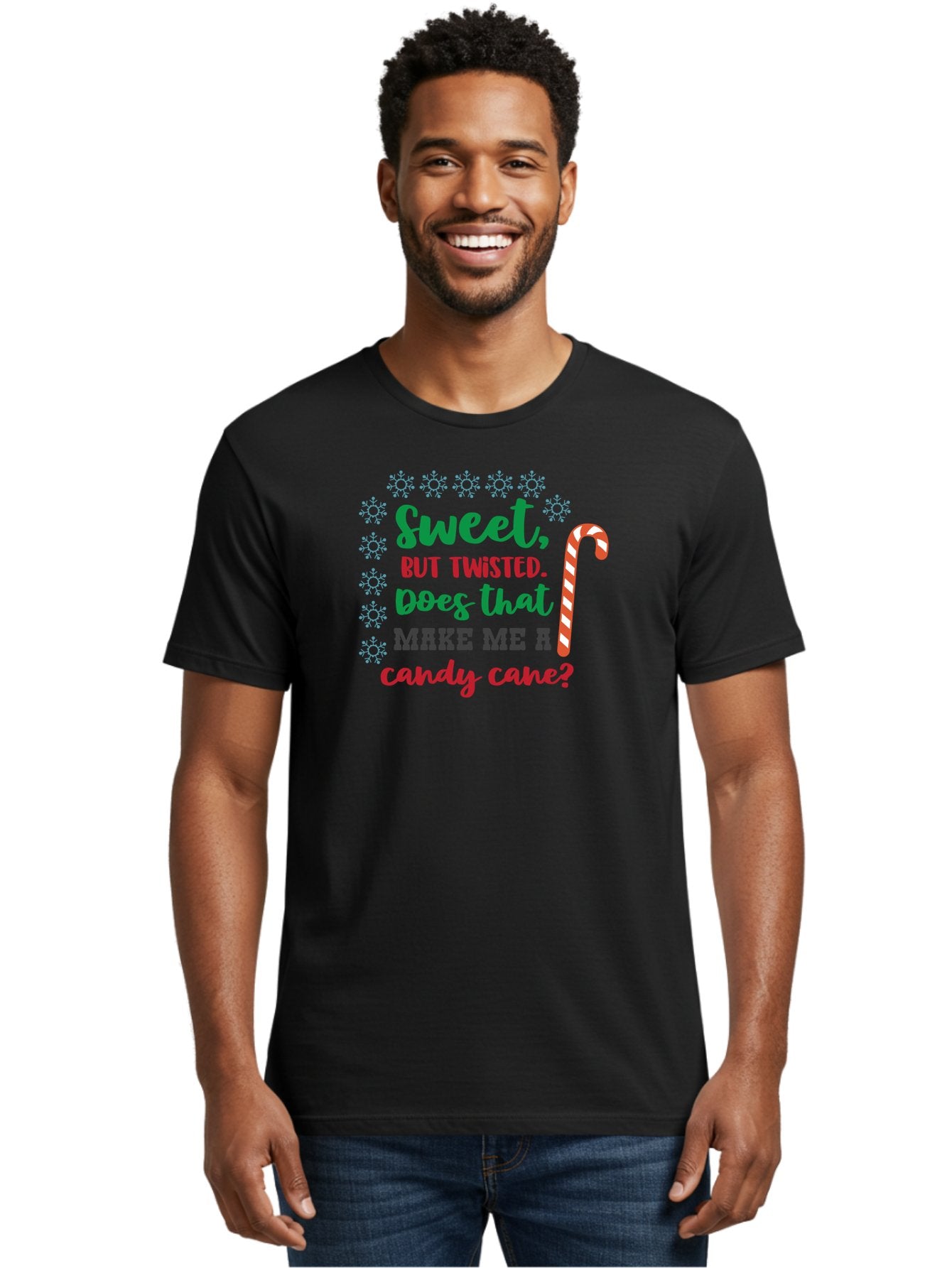 Sweet-But-Twisted Men'S Graphic Tee, 100% Cotton, Comfortable Casual Summer Wear, Machine Washable, Funny Candy Cane Quote, Sweet Treats, Christmas Candy, Candy Cane Humor, Holiday Humor, Christmas Puns, Festive Quotes Aad215 17
