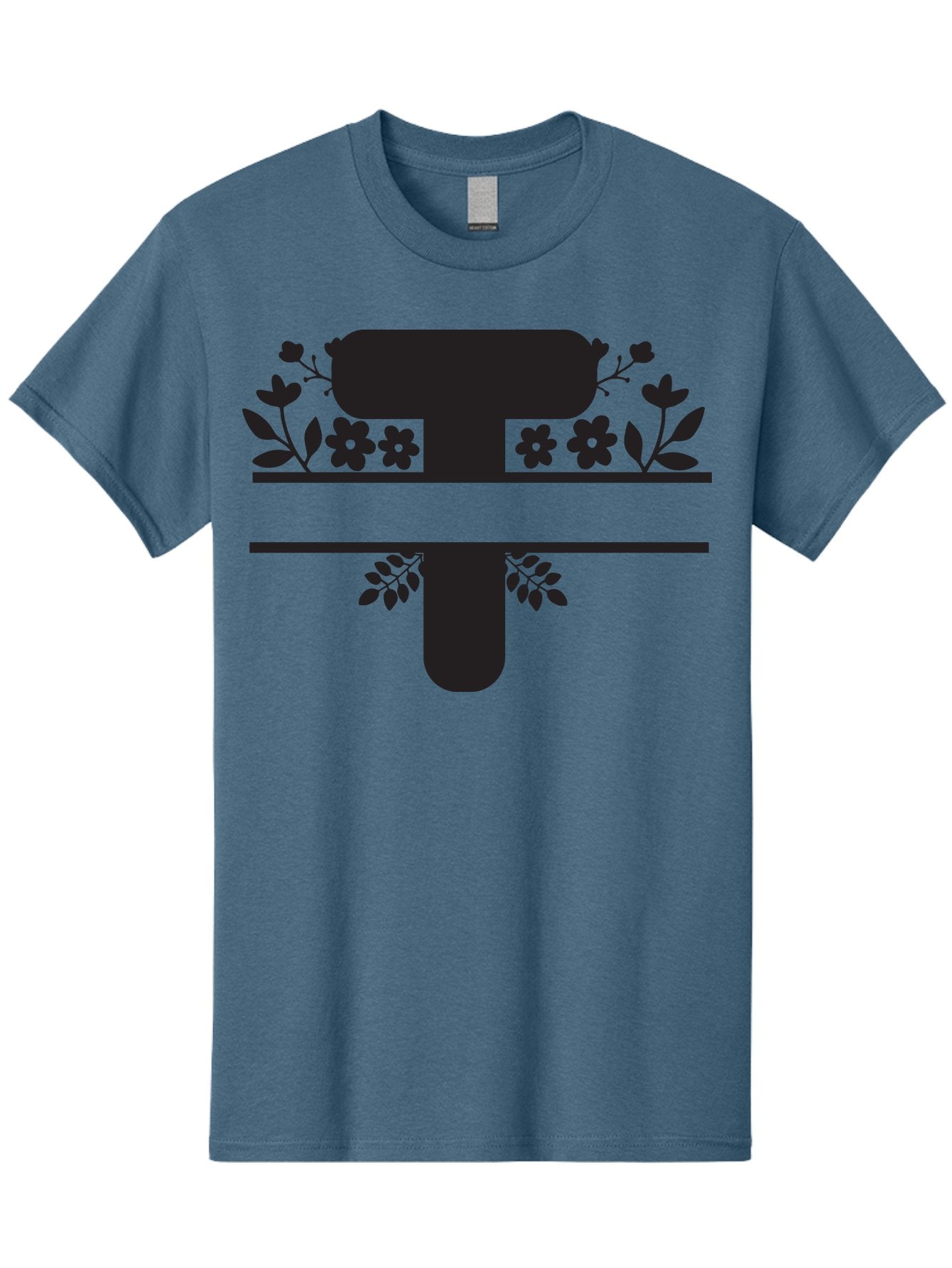 T Men'S Graphic Tee, 100% Cotton, Comfortable Casual Summer Wear, Machine Washable, Stylized Letter T, Floral Design, Black Silhouette, Leafy Accents, Flowers, Logo Concept, Typography, Elegant Graphics, Modern Design, Symbolic Representation Aad220 11