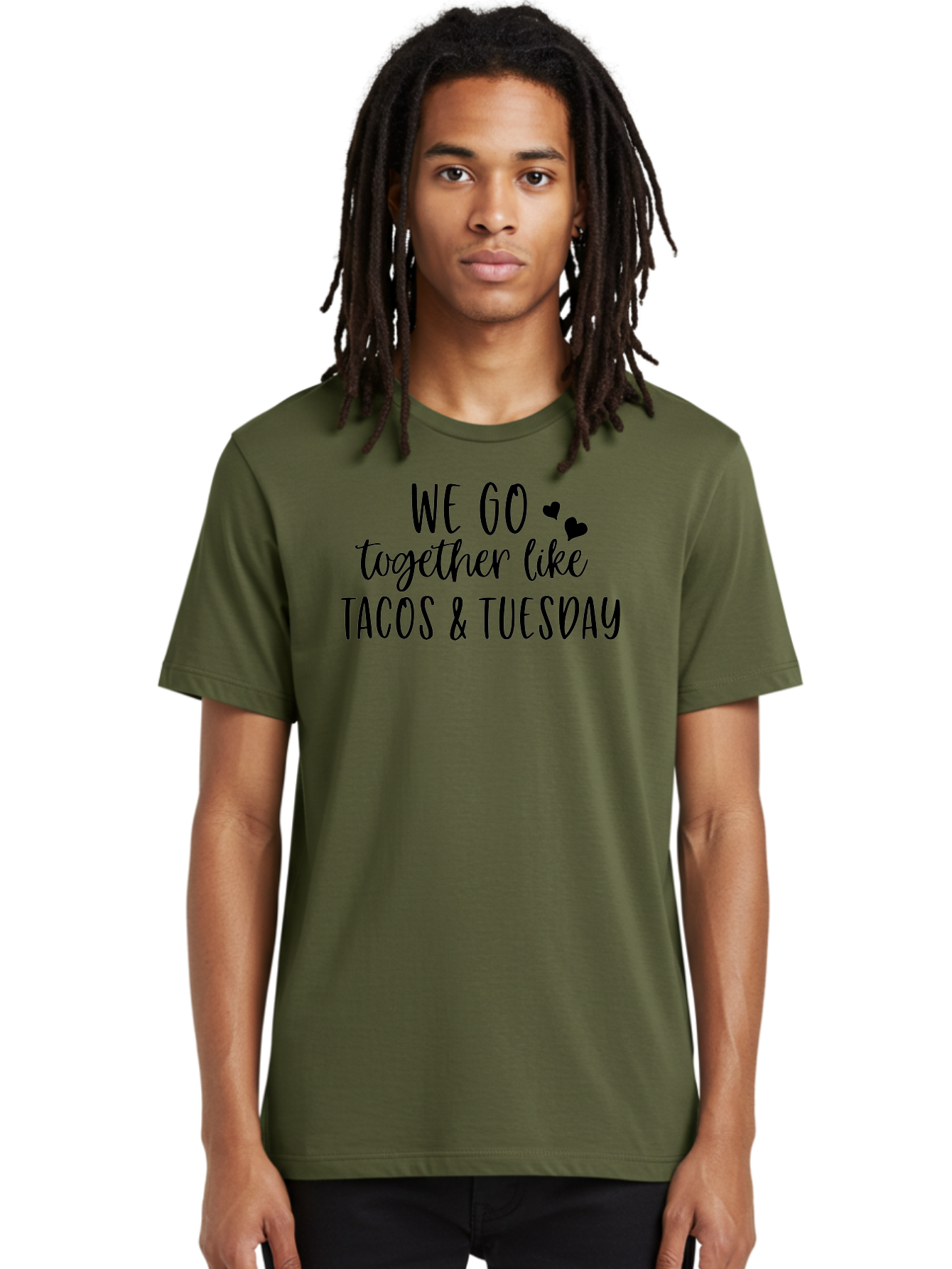 Tacos-Tuesday Men'S Graphic Tee, 100% Cotton, Comfortable Casual Summer Wear, Machine Washable, Tacos, Tuesday, Love Quote, Funny Quote, Couple Quote, Mexican Food, Heart, Quote Aad221