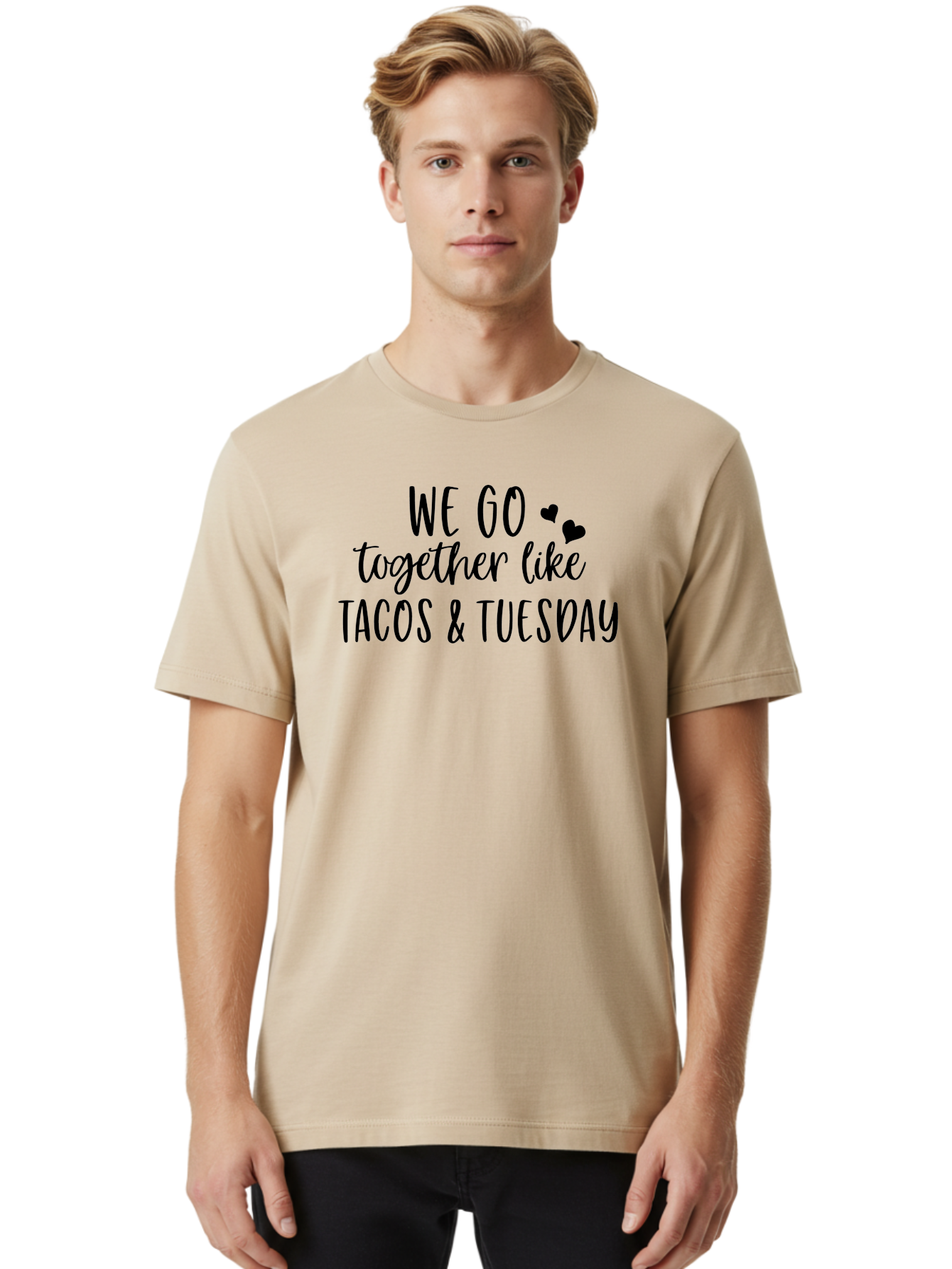 Tacos-Tuesday Men'S Graphic Tee, 100% Cotton, Comfortable Casual Summer Wear, Machine Washable, Tacos, Tuesday, Love Quote, Funny Quote, Couple Quote, Mexican Food, Heart, Quote Aad221 4