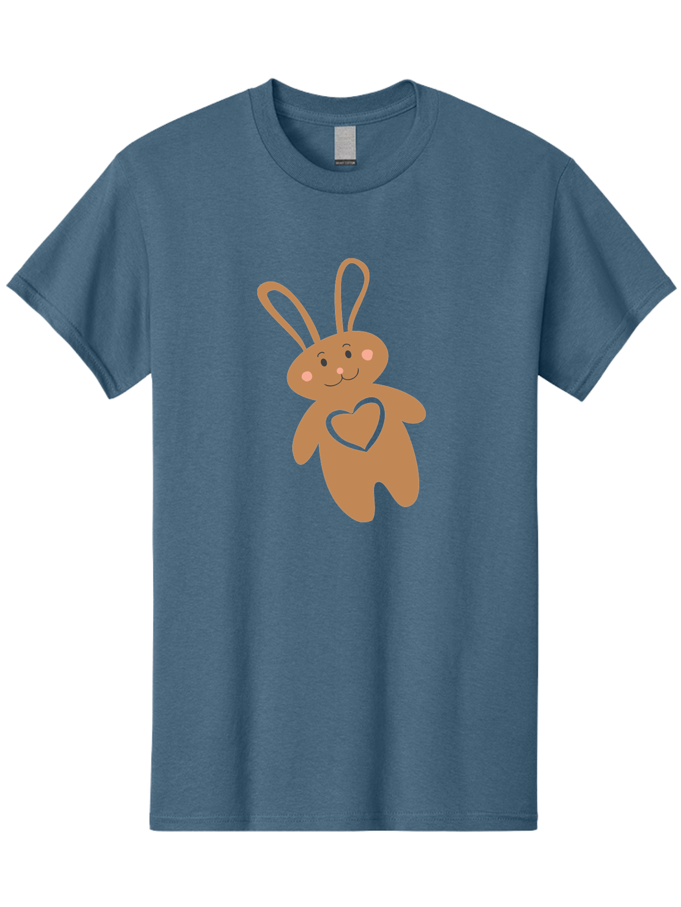 Teddy-Bunny Men'S Graphic Tee, 100% Cotton, Comfortable Casual Summer Wear, Machine Washable, Teddy Bear, Bunny, Heart, Cute, Cartoon, Digital Art, Nursery, Kawaii, Love, Friendship, Adorable Aad226 25