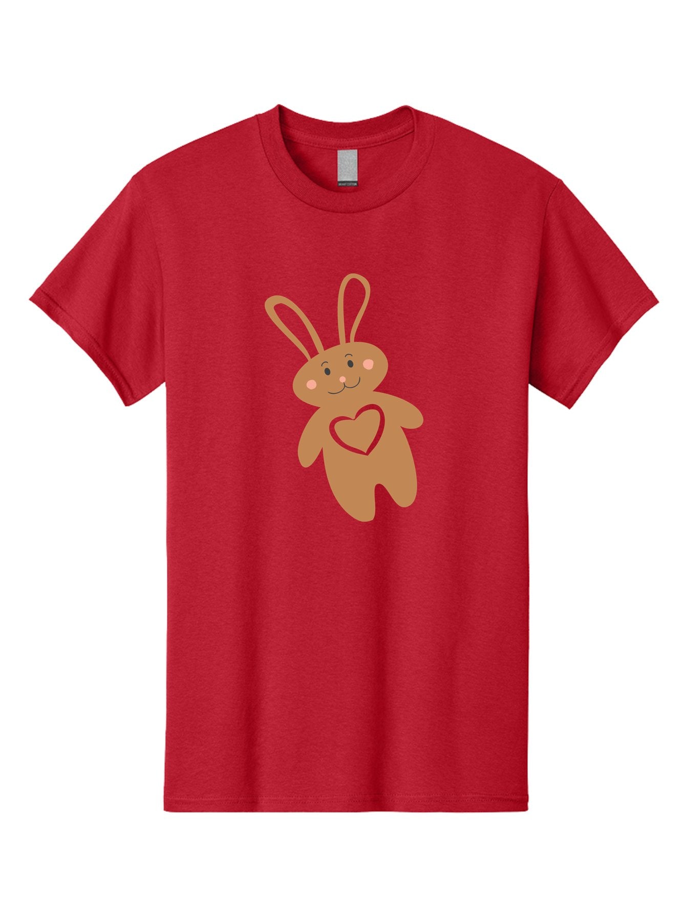 Teddy-Bunny Men'S Graphic Tee, 100% Cotton, Comfortable Casual Summer Wear, Machine Washable, Teddy Bear, Bunny, Heart, Cute, Cartoon, Digital Art, Nursery, Kawaii, Love, Friendship, Adorable Aad226