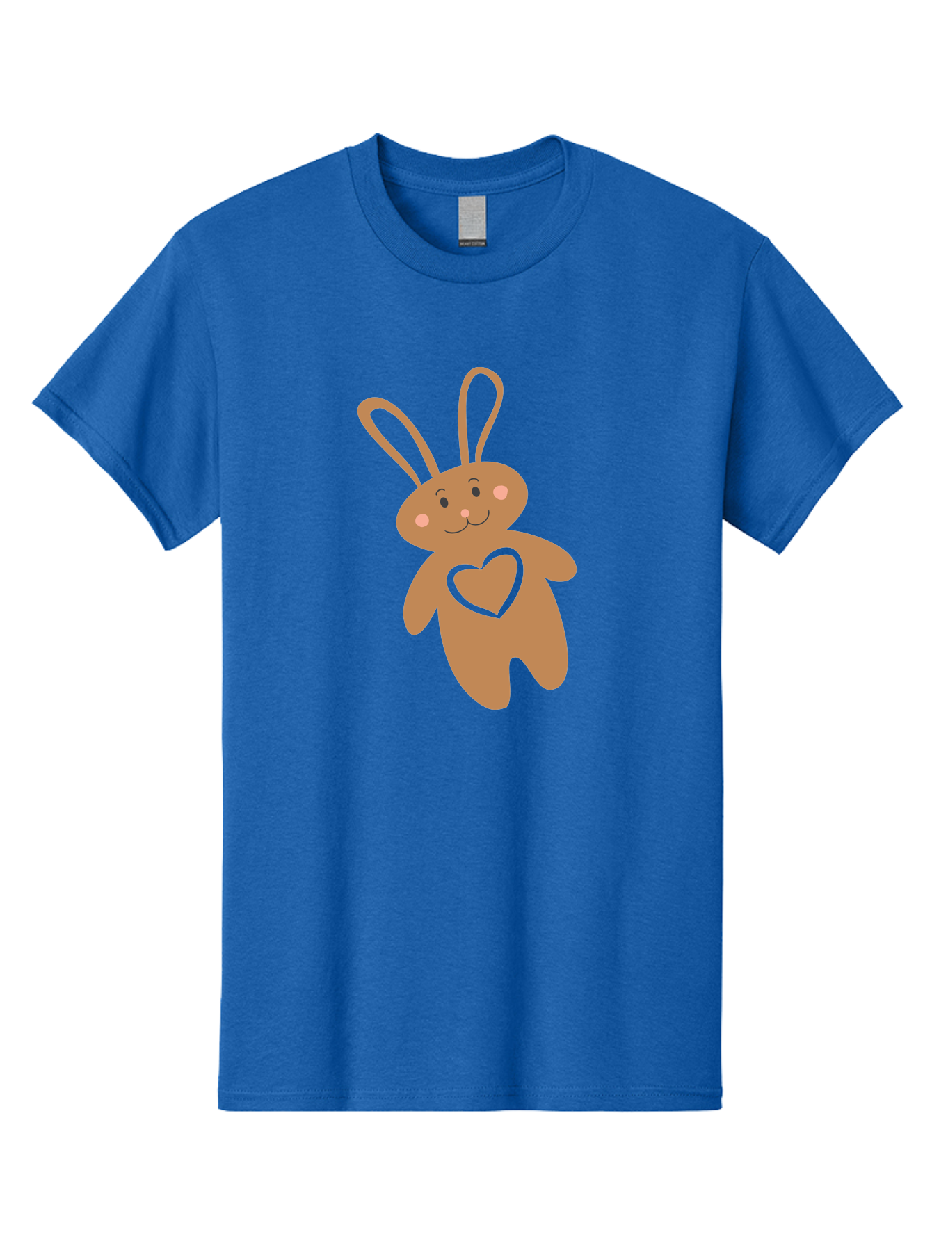 Teddy-Bunny Men'S Graphic Tee, 100% Cotton, Comfortable Casual Summer Wear, Machine Washable, Teddy Bear, Bunny, Heart, Cute, Cartoon, Digital Art, Nursery, Kawaii, Love, Friendship, Adorable Aad226