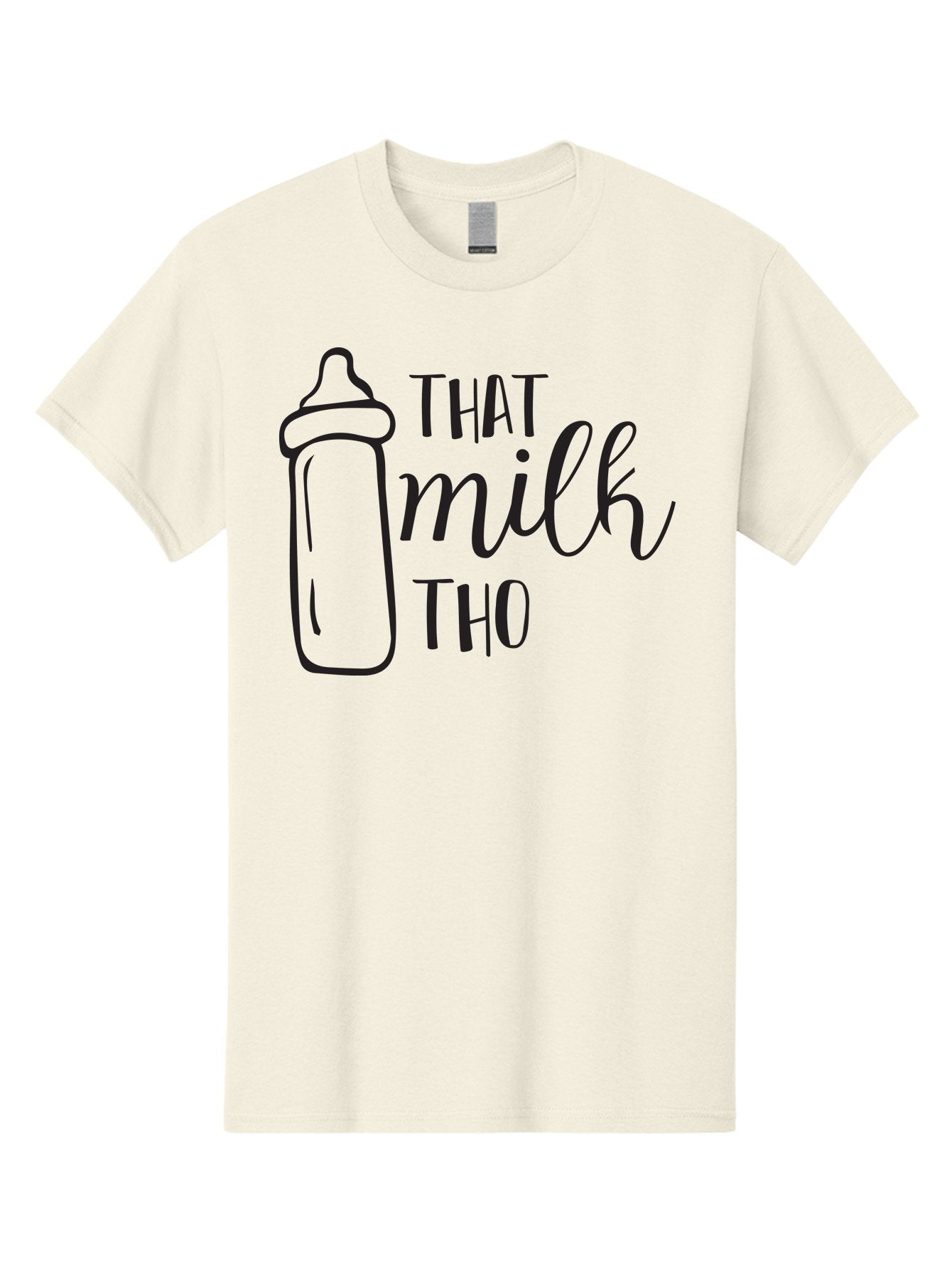 That-Milk-Tho Men'S Graphic Tee, 100% Cotton, Comfortable Casual Summer Wear, Machine Washable, Baby Bottle, Milk Bottle, Funny Quote, Mom Humor, Parenting Jokes, Cute Baby Accessories, Nursery Decor, Playful Sayings, Childbirth, Aad228 4