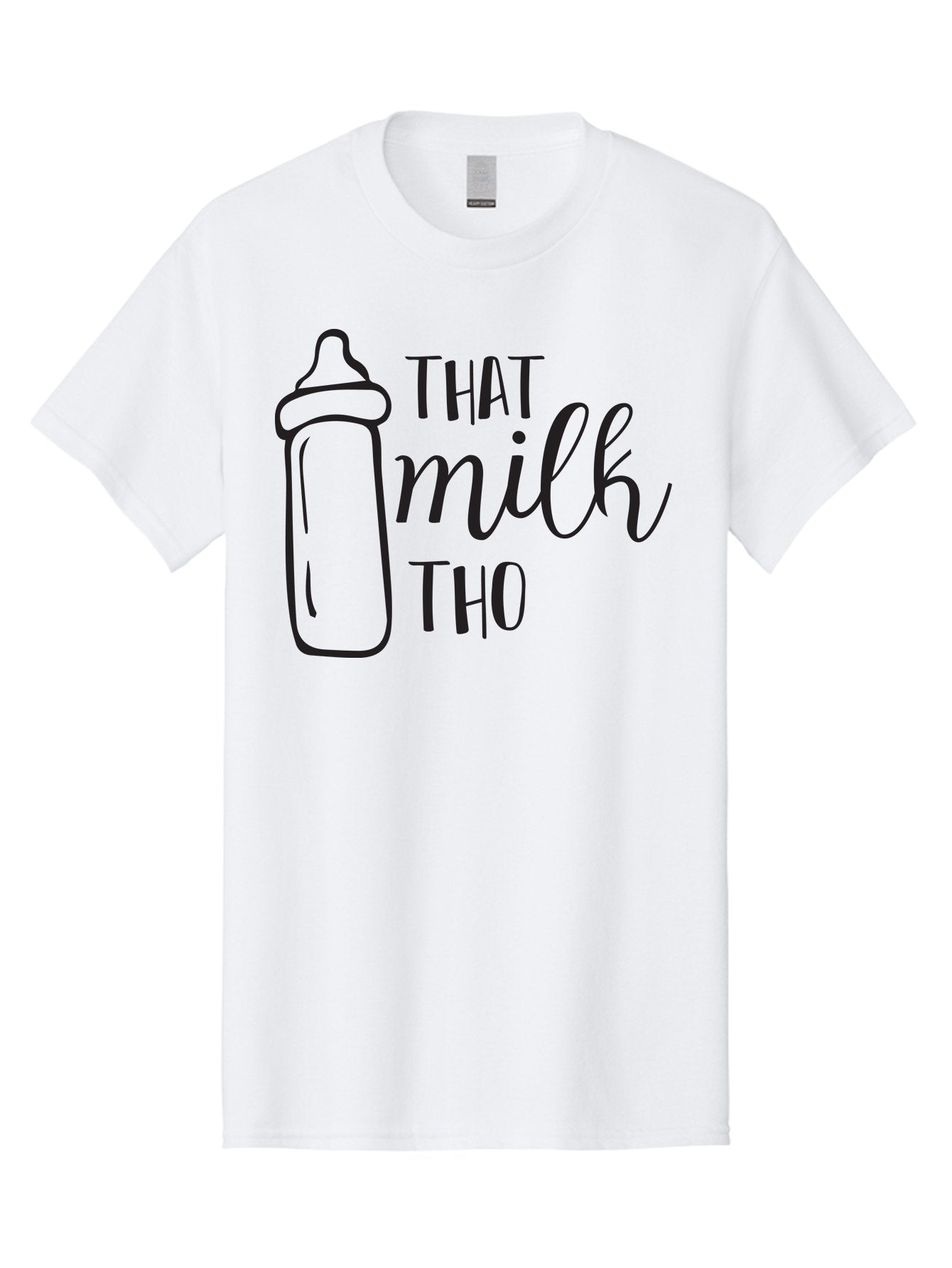 That-Milk-Tho Men'S Graphic Tee, 100% Cotton, Comfortable Casual Summer Wear, Machine Washable, Baby Bottle, Milk Bottle, Funny Quote, Mom Humor, Parenting Jokes, Cute Baby Accessories, Nursery Decor, Playful Sayings, Childbirth, Aad228 3