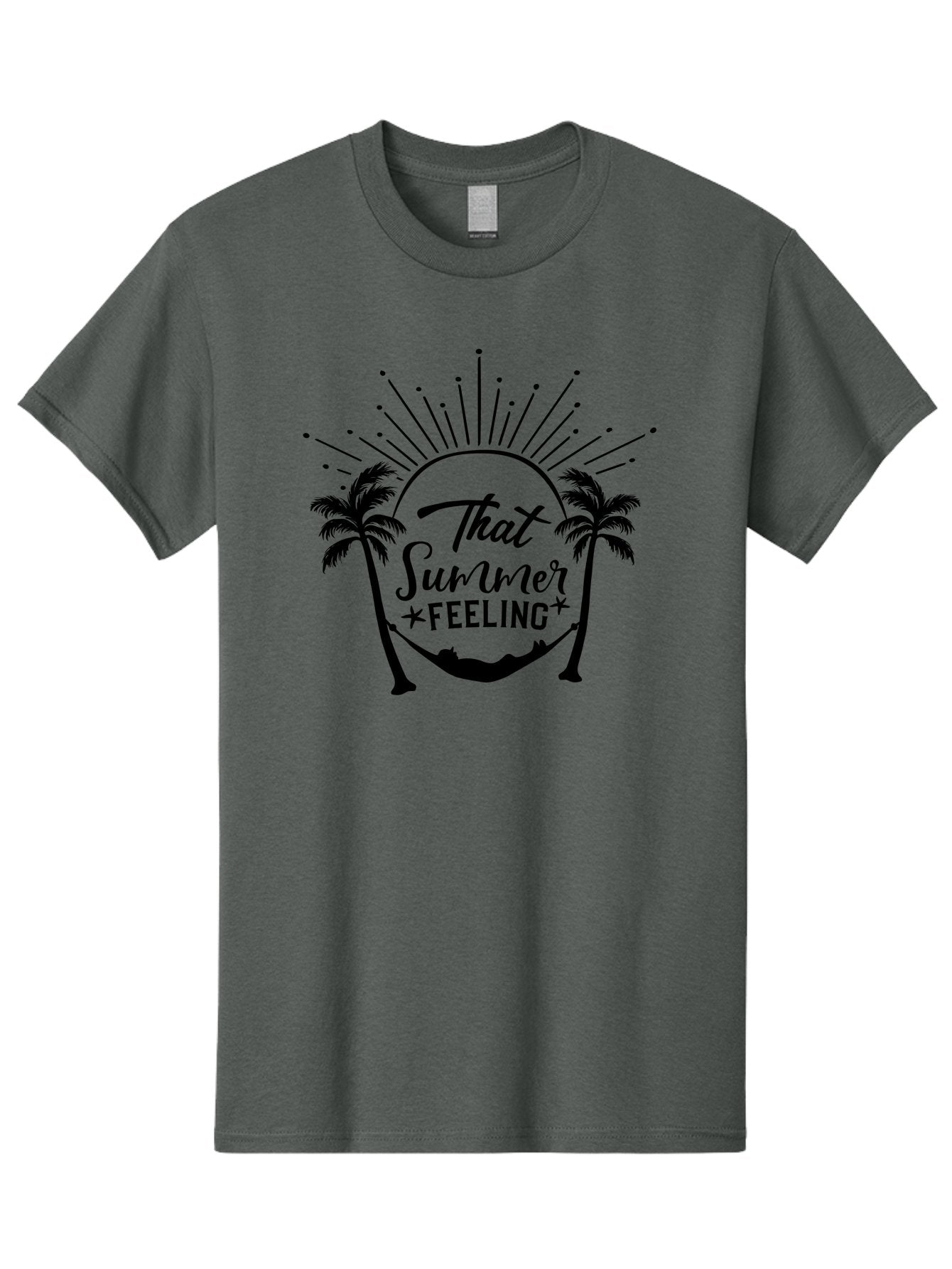 That-Summer-Feeling Men'S Graphic Tee, 100% Cotton, Comfortable Casual Summer Wear, Machine Washable, Summer Vibes, Tropical Getaway, Hammock Relaxation, Palm Trees, Vacation Mode, Summertime Fun, Feel-Good Atmosphere, Sunshine Aad229 7