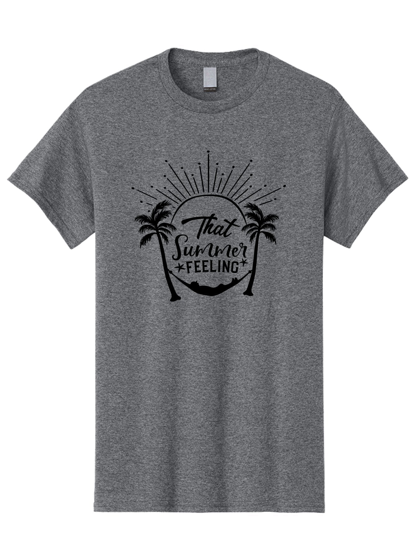 That-Summer-Feeling Men'S Graphic Tee, 100% Cotton, Comfortable Casual Summer Wear, Machine Washable, Summer Vibes, Tropical Getaway, Hammock Relaxation, Palm Trees, Vacation Mode, Summertime Fun, Feel-Good Atmosphere, Sunshine Aad229 14