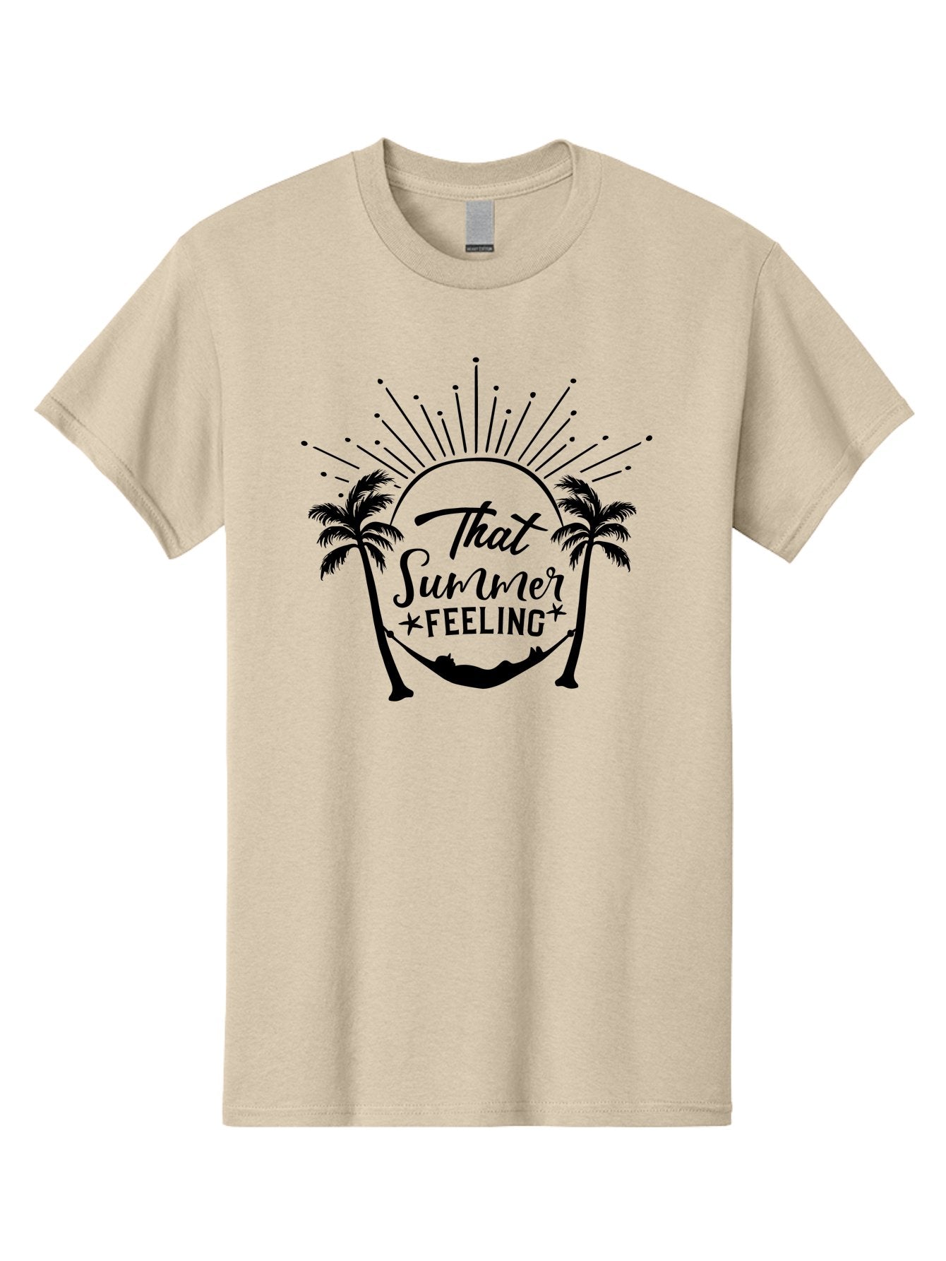 That-Summer-Feeling Men'S Graphic Tee, 100% Cotton, Comfortable Casual Summer Wear, Machine Washable, Summer Vibes, Tropical Getaway, Hammock Relaxation, Palm Trees, Vacation Mode, Summertime Fun, Feel-Good Atmosphere, Sunshine Aad229 10