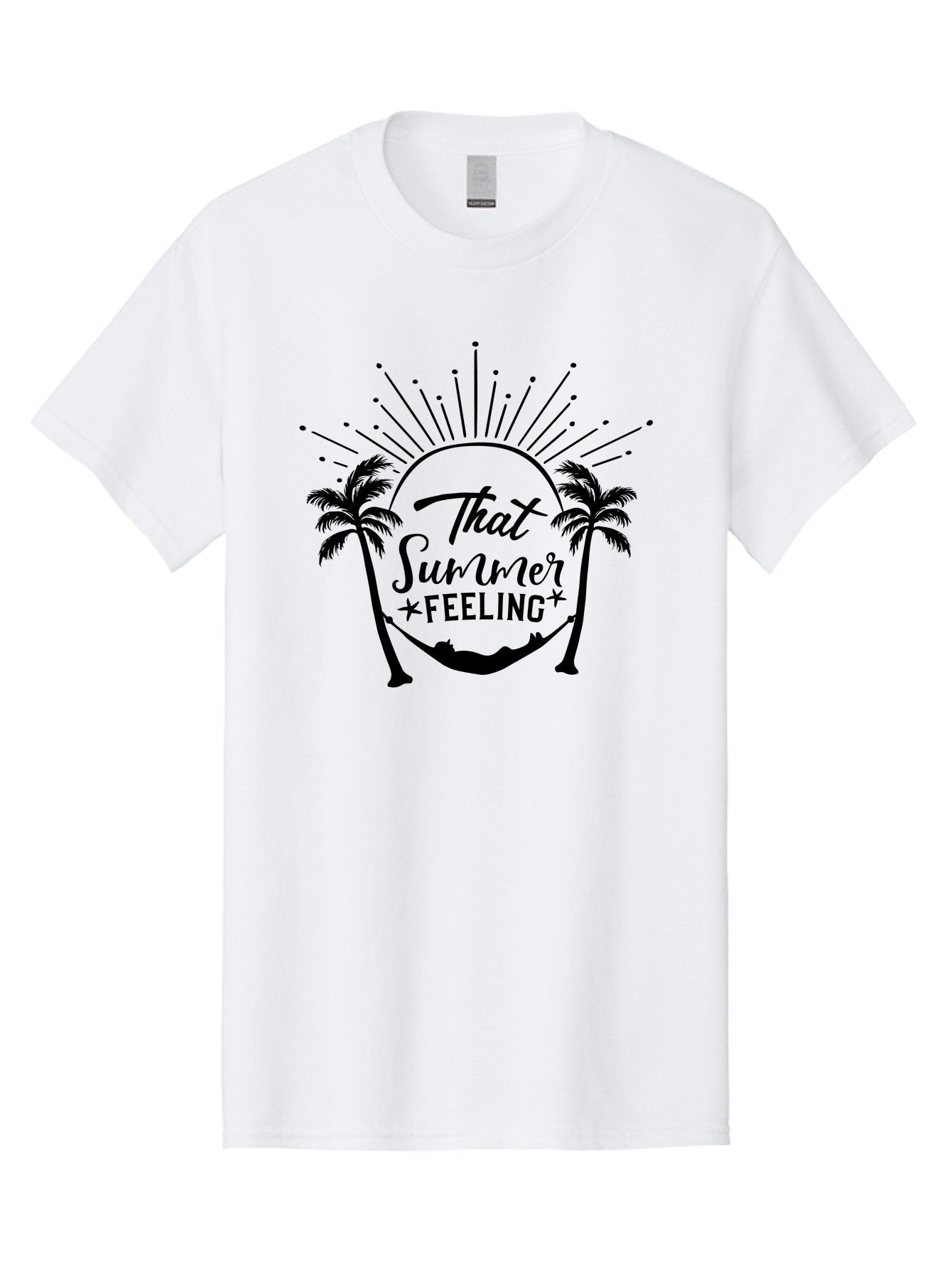 That-Summer-Feeling Men'S Graphic Tee, 100% Cotton, Comfortable Casual Summer Wear, Machine Washable, Summer Vibes, Tropical Getaway, Hammock Relaxation, Palm Trees, Vacation Mode, Summertime Fun, Feel-Good Atmosphere, Sunshine Aad229 9