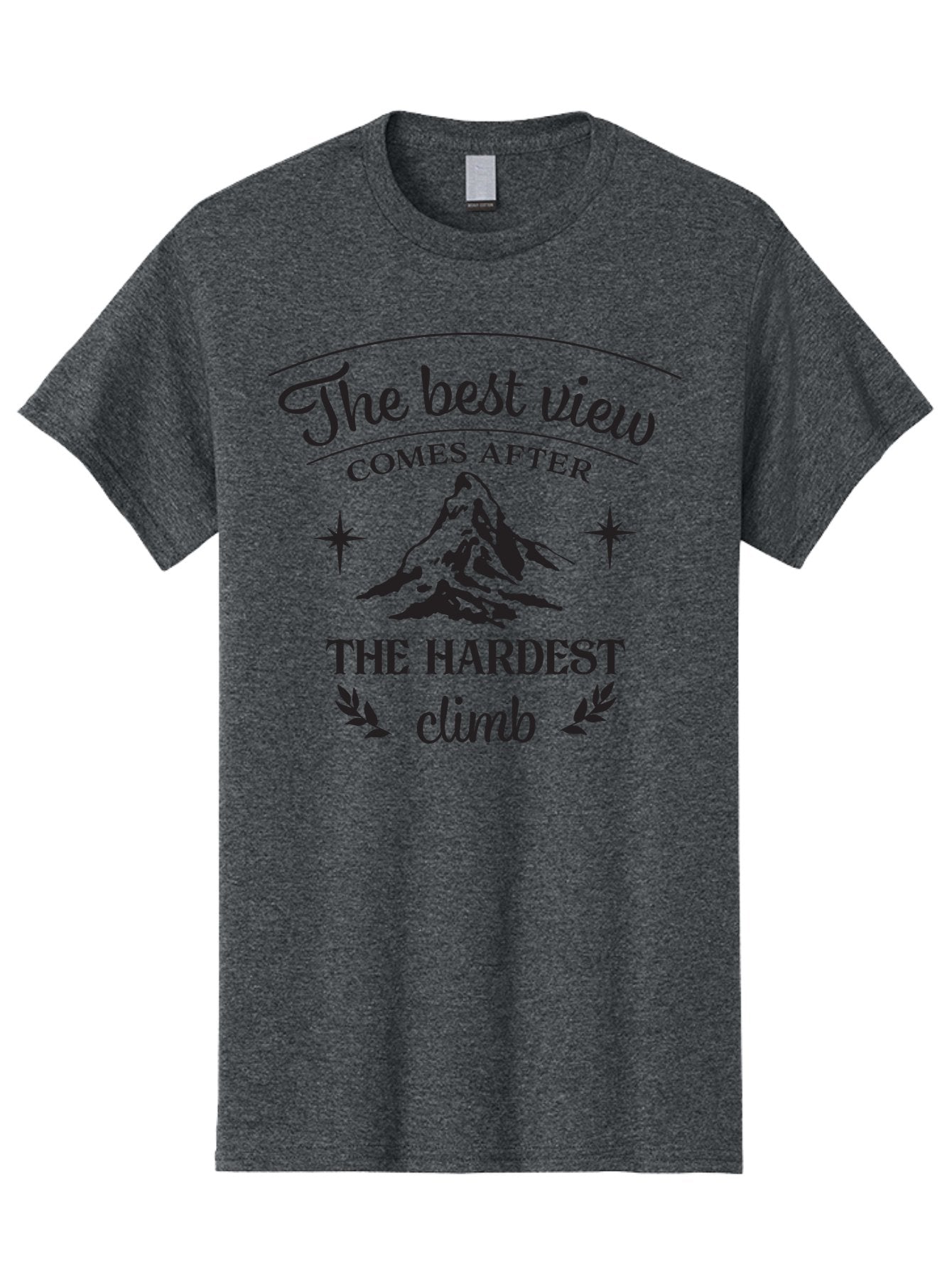 The-Best-View-Comes-After-The-Hardest-Climb Men'S Graphic Tee, 100% Cotton, Comfortable Casual Summer Wear, Machine Washable, Motivational Quote, Inspirational Message, Mountain Climbing, Perseverance, Success, Achievement, Fitness, Wellness Aad230 4