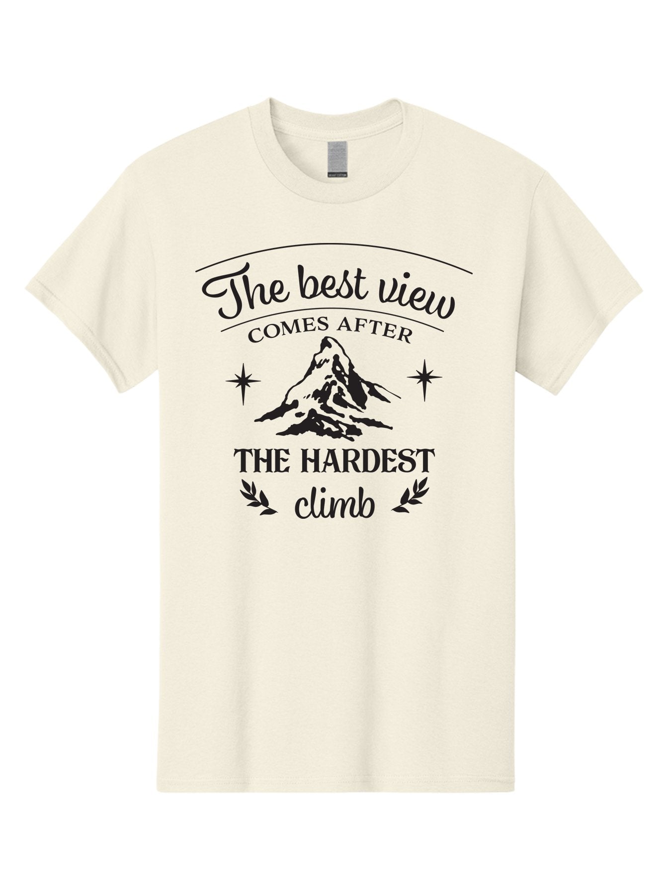 The-Best-View-Comes-After-The-Hardest-Climb Men'S Graphic Tee, 100% Cotton, Comfortable Casual Summer Wear, Machine Washable, Motivational Quote, Inspirational Message, Mountain Climbing, Perseverance, Success, Achievement, Fitness, Wellness Aad230 10