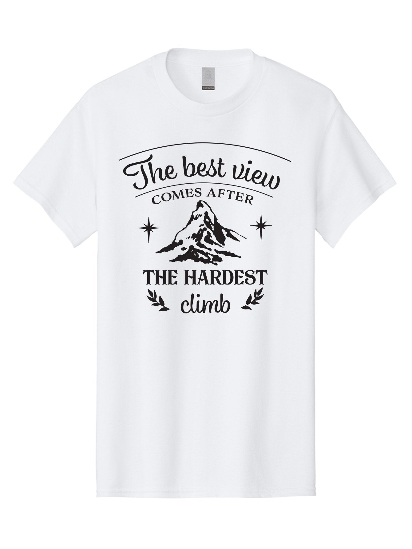 The-Best-View-Comes-After-The-Hardest-Climb Men'S Graphic Tee, 100% Cotton, Comfortable Casual Summer Wear, Machine Washable, Motivational Quote, Inspirational Message, Mountain Climbing, Perseverance, Success, Achievement, Fitness, Wellness Aad230 15