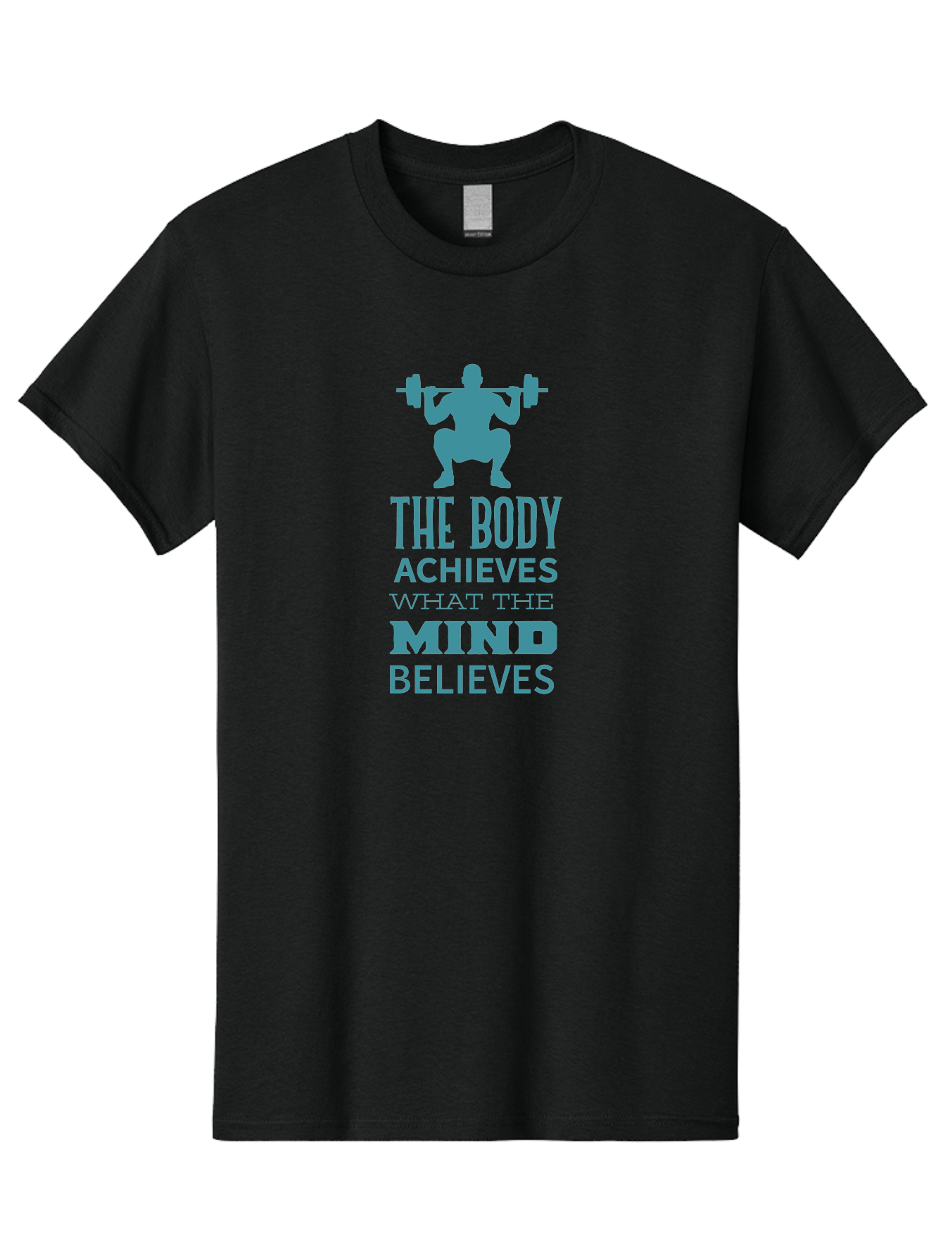 The-Body-Achieves-What-The-Mind-Believes Men'S Graphic Tee, 100% Cotton, Comfortable Casual Summer Wear, Machine Washable, Motivational Quote, Weightlifting, Fitness Inspiration, Bodybuilding, Mental Toughness, Workout Motivation, Gym Quotes, Aad231 9