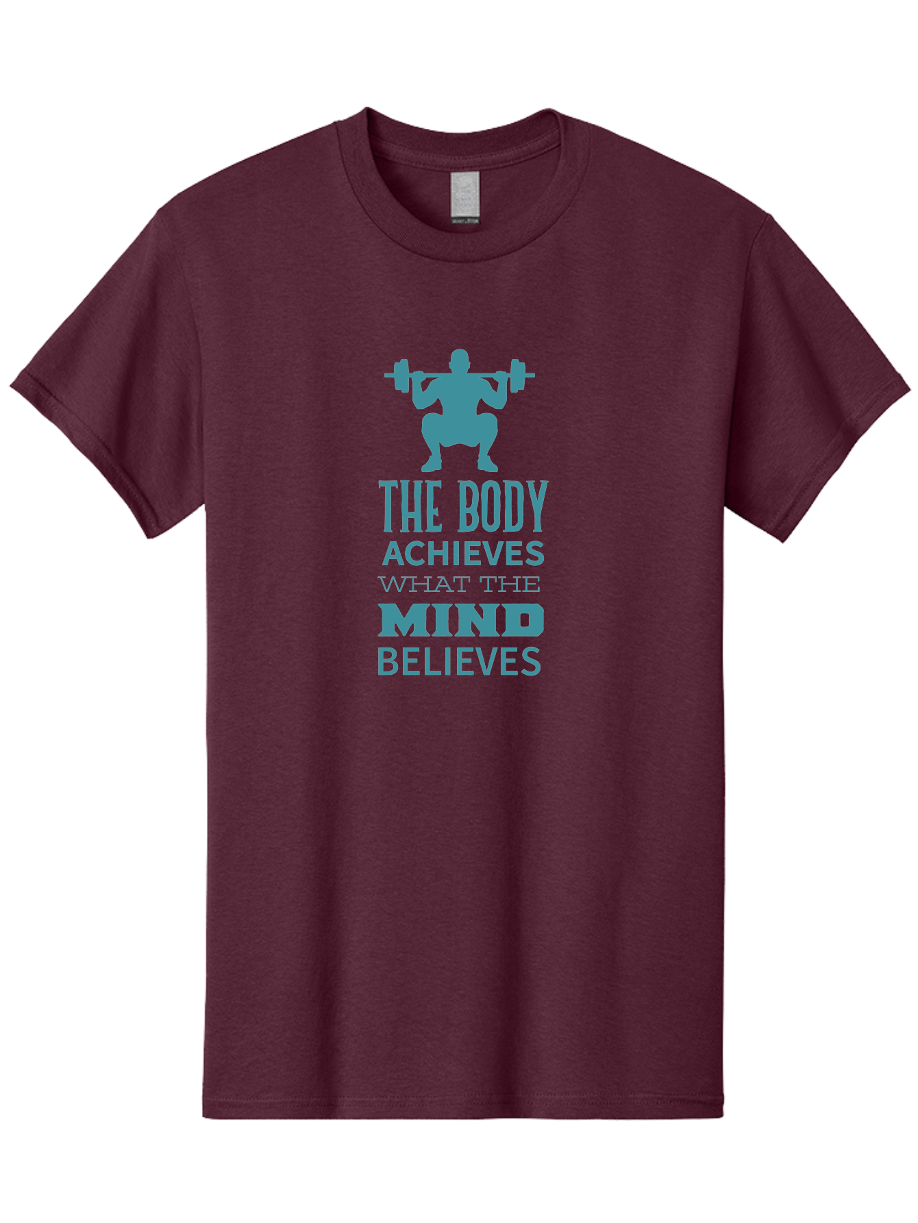 The-Body-Achieves-What-The-Mind-Believes Men'S Graphic Tee, 100% Cotton, Comfortable Casual Summer Wear, Machine Washable, Motivational Quote, Weightlifting, Fitness Inspiration, Bodybuilding, Mental Toughness, Workout Motivation, Gym Quotes, Aad231 11