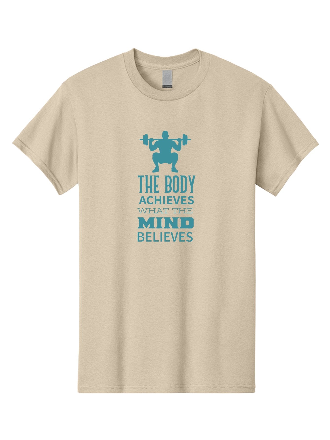 The-Body-Achieves-What-The-Mind-Believes Men'S Graphic Tee, 100% Cotton, Comfortable Casual Summer Wear, Machine Washable, Motivational Quote, Weightlifting, Fitness Inspiration, Bodybuilding, Mental Toughness, Workout Motivation, Gym Quotes, Aad231 14
