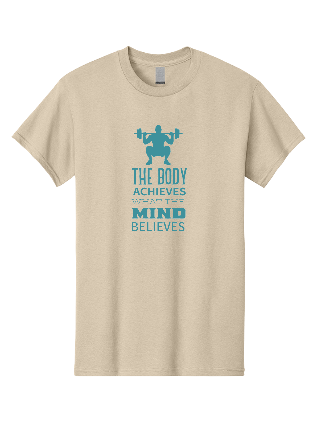 The-Body-Achieves-What-The-Mind-Believes Men'S Graphic Tee, 100% Cotton, Comfortable Casual Summer Wear, Machine Washable, Motivational Quote, Weightlifting, Fitness Inspiration, Bodybuilding, Mental Toughness, Workout Motivation, Gym Quotes, Aad231 3