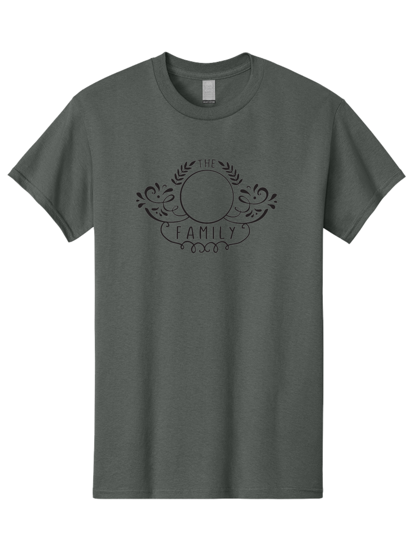 The-Family-1 Men'S Graphic Tee, 100% Cotton, Comfortable Casual Summer Wear, Machine Washable, Family Emblem, Ornate Design, Floral Patterns, Decorative Typography, Vintage Style, Personalized Crest, Custom Monogram, Floral Wreath, Aad232 29