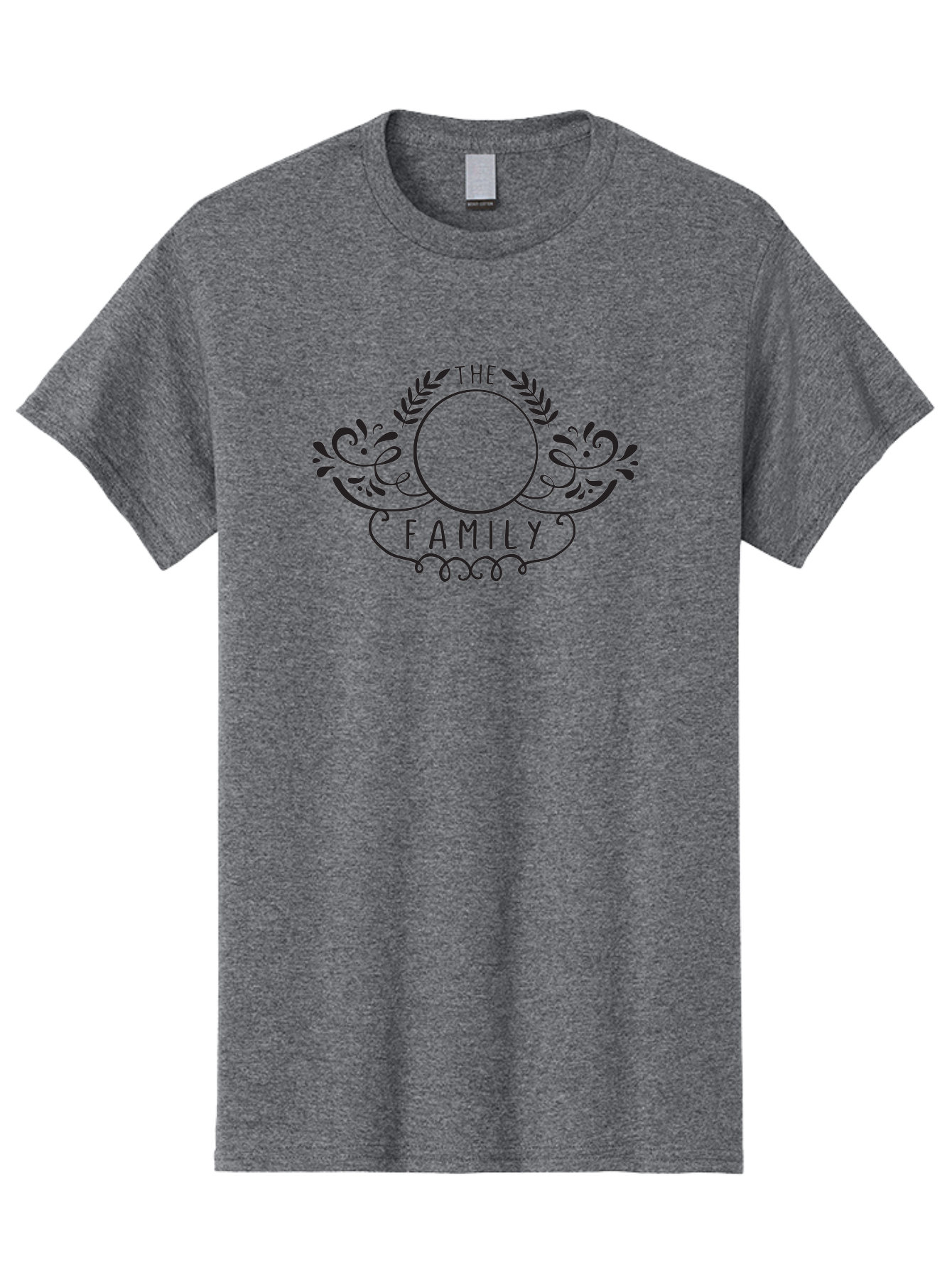 The-Family-1 Men'S Graphic Tee, 100% Cotton, Comfortable Casual Summer Wear, Machine Washable, Family Emblem, Ornate Design, Floral Patterns, Decorative Typography, Vintage Style, Personalized Crest, Custom Monogram, Floral Wreath, Aad232 21