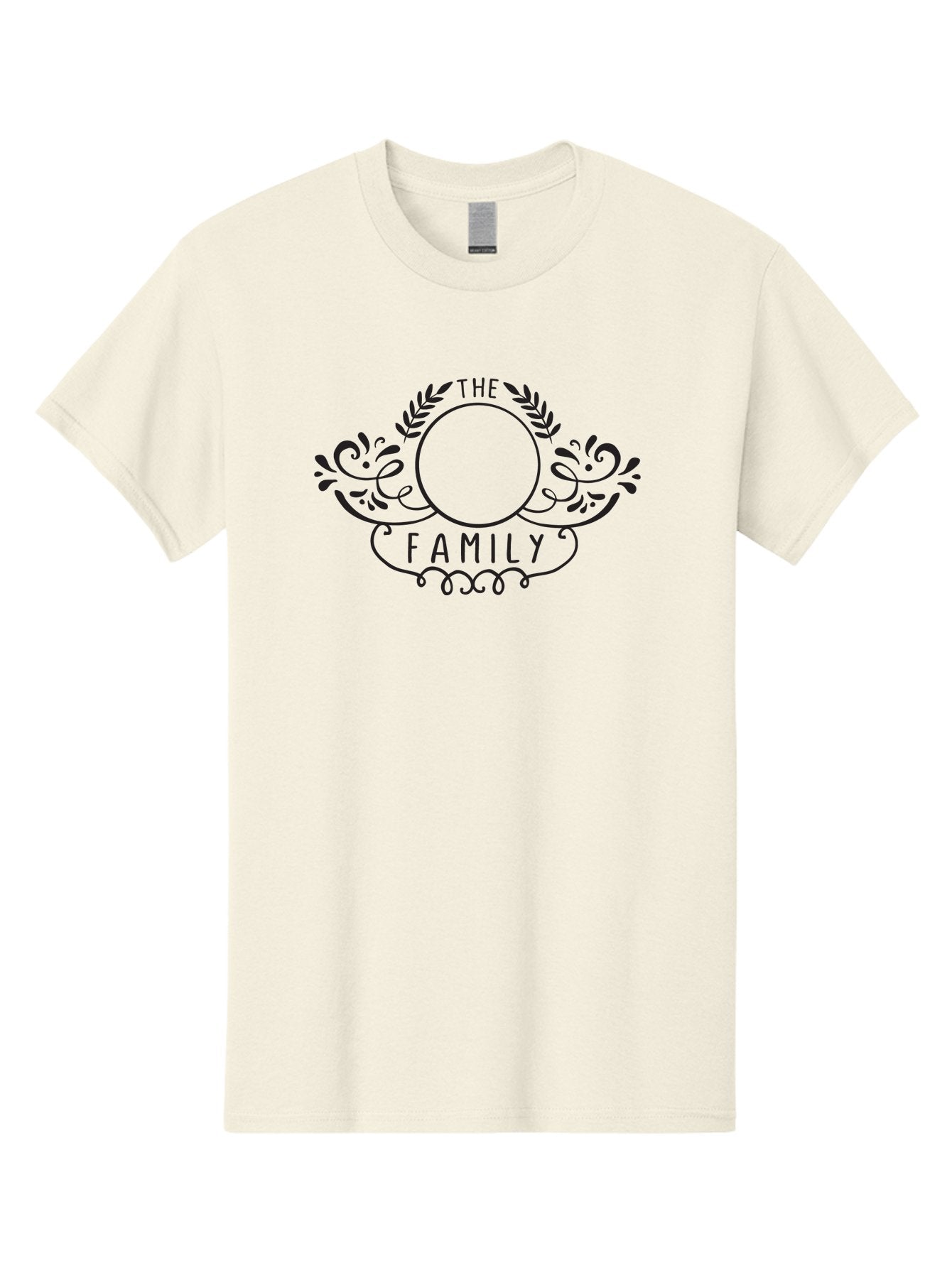 The-Family-1 Men'S Graphic Tee, 100% Cotton, Comfortable Casual Summer Wear, Machine Washable, Family Emblem, Ornate Design, Floral Patterns, Decorative Typography, Vintage Style, Personalized Crest, Custom Monogram, Floral Wreath, Aad232 11