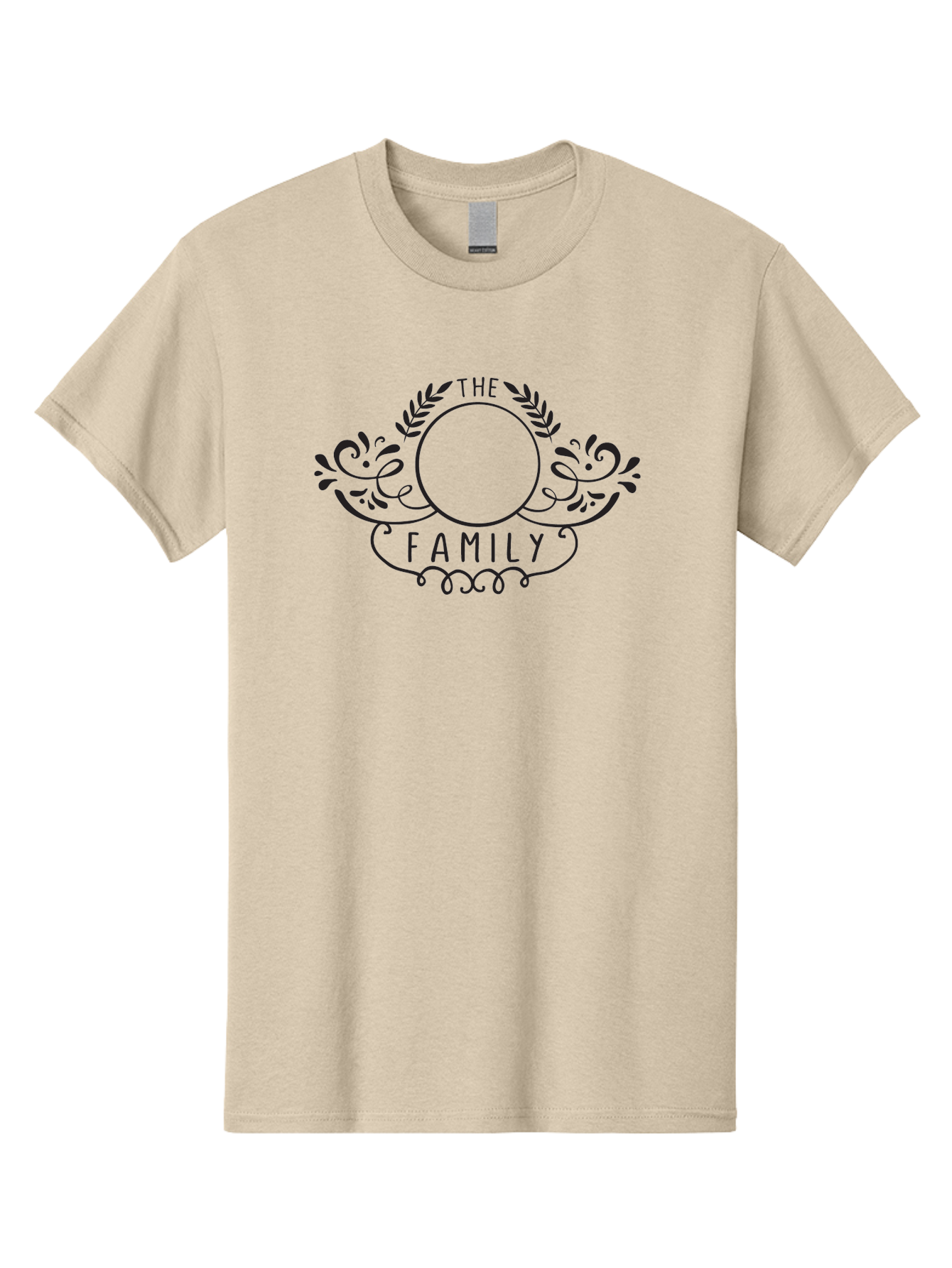 The-Family-1 Men'S Graphic Tee, 100% Cotton, Comfortable Casual Summer Wear, Machine Washable, Family Emblem, Ornate Design, Floral Patterns, Decorative Typography, Vintage Style, Personalized Crest, Custom Monogram, Floral Wreath, Aad232 3