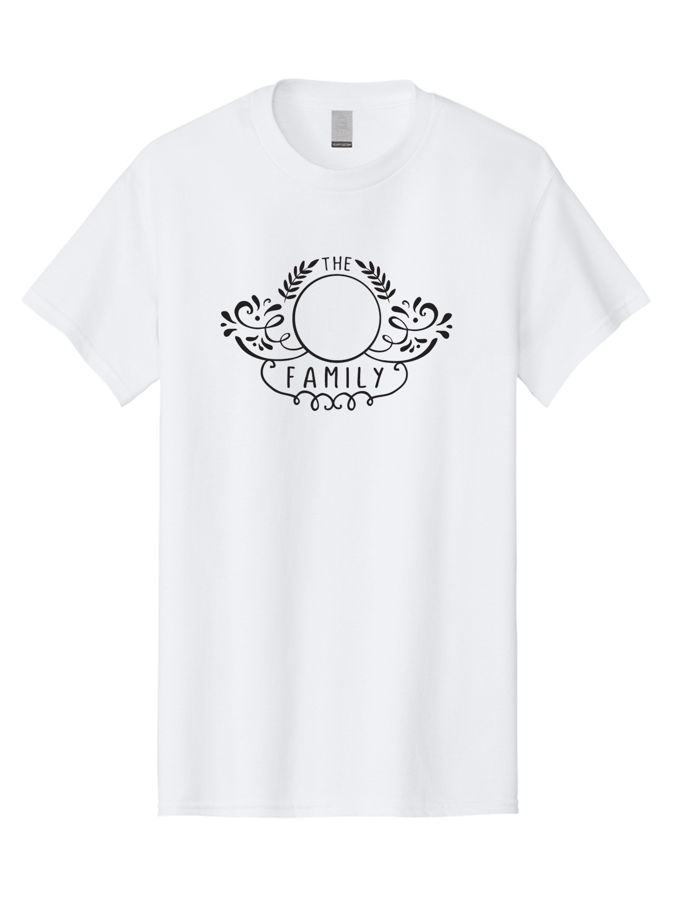The-Family-1 Men'S Graphic Tee, 100% Cotton, Comfortable Casual Summer Wear, Machine Washable, Family Emblem, Ornate Design, Floral Patterns, Decorative Typography, Vintage Style, Personalized Crest, Custom Monogram, Floral Wreath, Aad232 11