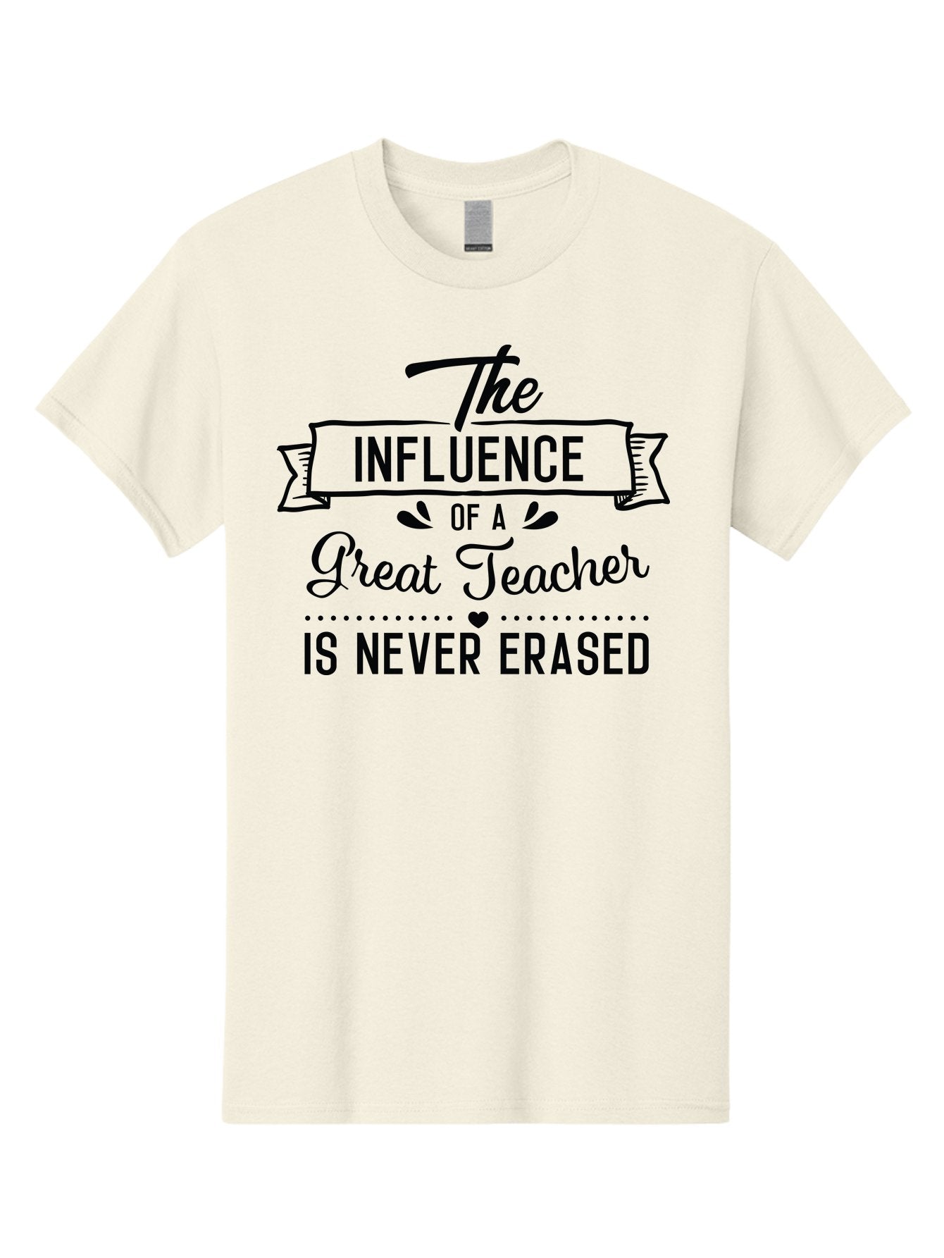 The-Influence-Of-A-Great-Teacher Men'S Graphic Tee, 100% Cotton, Comfortable Casual Summer Wear, Machine Washable, Inspirational Quote, Teacher Appreciation, Educational Motivation, Teaching Influence, Great Teacher, Motivational Phrase, Aad235 6