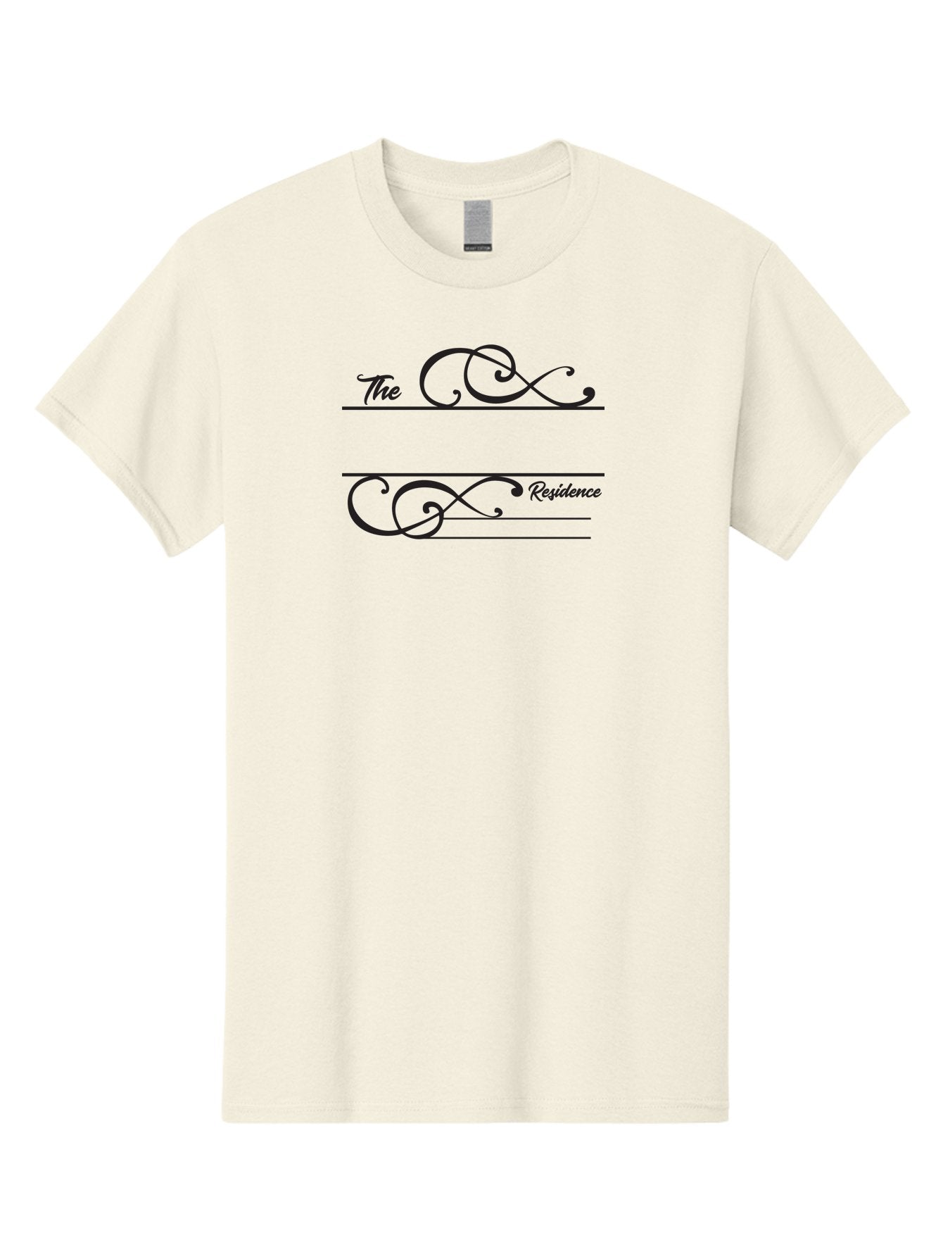 The-Residence Men'S Graphic Tee, 100% Cotton, Comfortable Casual Summer Wear, Machine Washable, The Residence, Elegant Typography, Luxury Living, High-End Design, Sophisticated Style, Ornate Flourish, Classic Lettering, Premium Branding Aad237 7