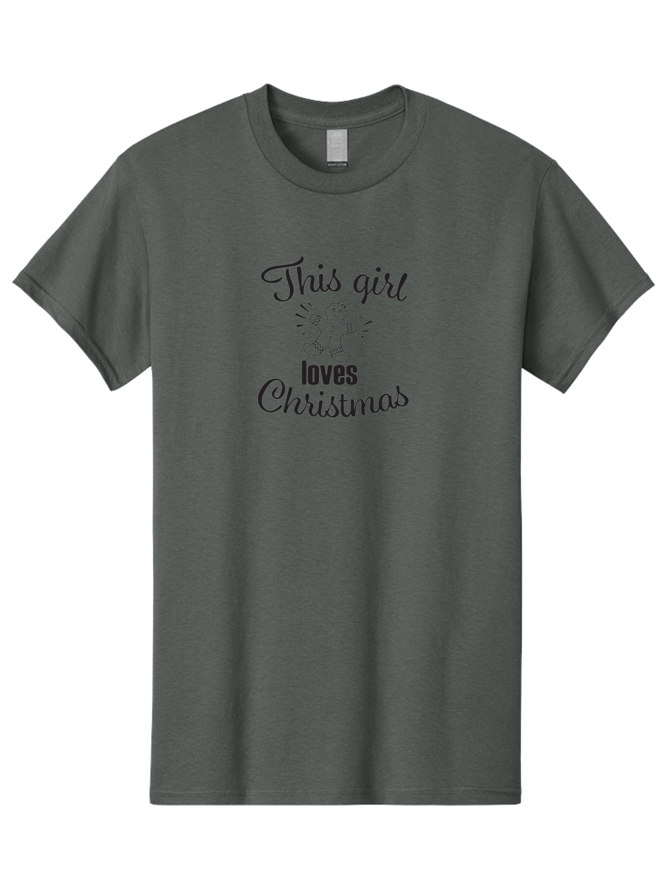 This-Girl-Loves-Christmas Men'S Graphic Tee, 100% Cotton, Comfortable Casual Summer Wear, Machine Washable, Gingerbread Man, Christmas Love, Festive Design, Holiday Cheer, Winter Wonderland, Sweet Treats, Joyful Girl Aad243 21