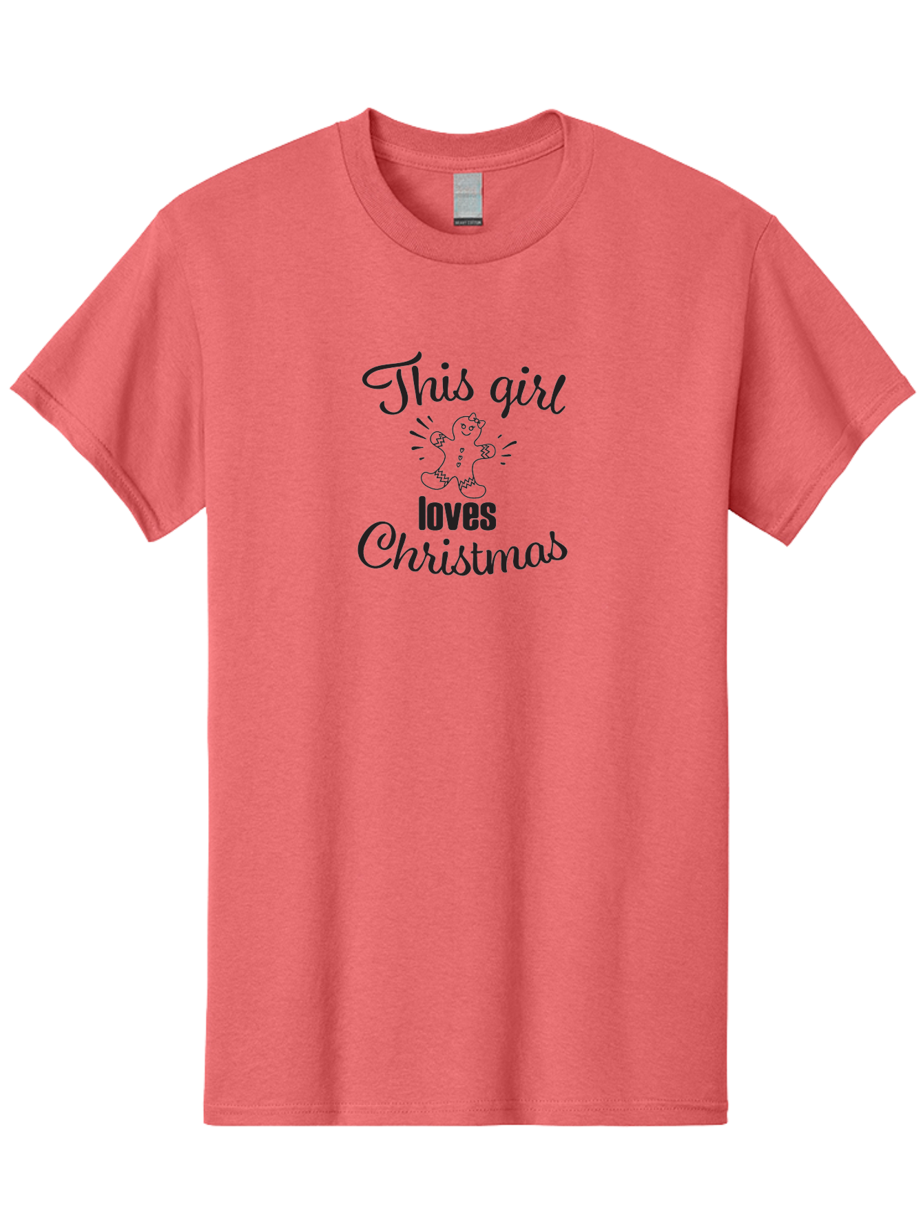 This-Girl-Loves-Christmas Men'S Graphic Tee, 100% Cotton, Comfortable Casual Summer Wear, Machine Washable, Gingerbread Man, Christmas Love, Festive Design, Holiday Cheer, Winter Wonderland, Sweet Treats, Joyful Girl Aad243 9