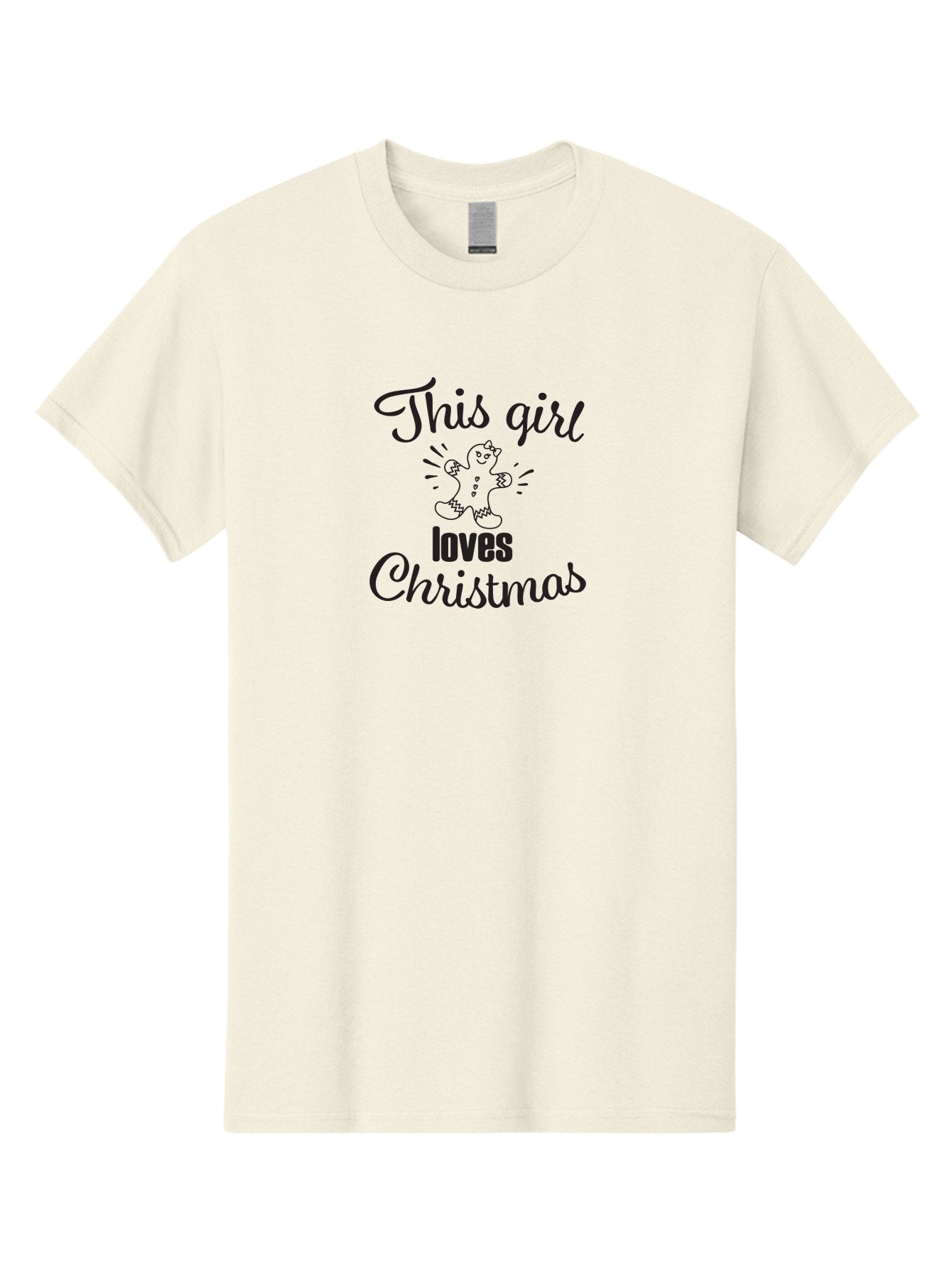 This-Girl-Loves-Christmas Men'S Graphic Tee, 100% Cotton, Comfortable Casual Summer Wear, Machine Washable, Gingerbread Man, Christmas Love, Festive Design, Holiday Cheer, Winter Wonderland, Sweet Treats, Joyful Girl Aad243 15