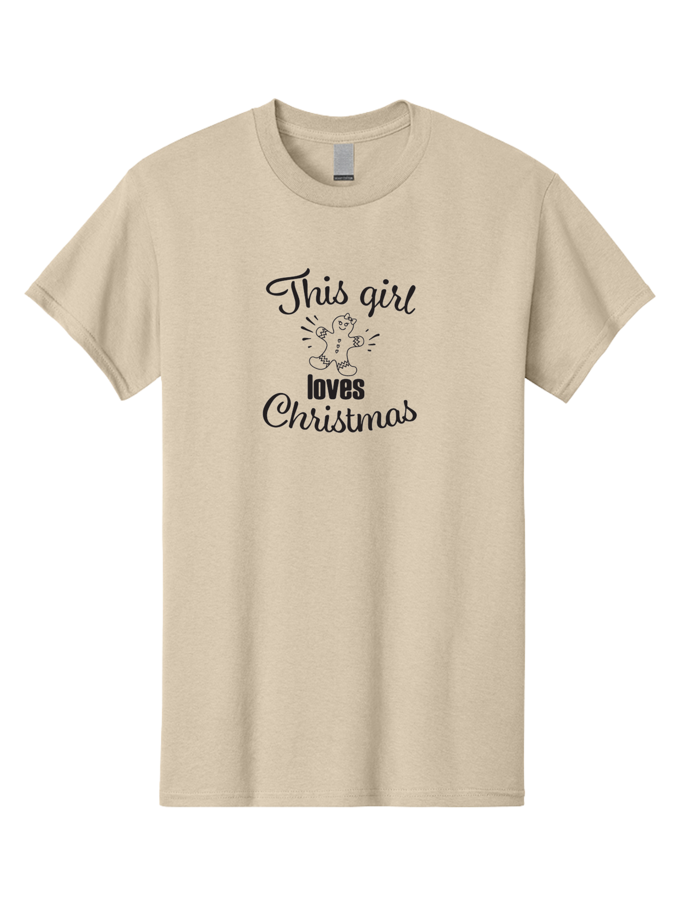This-Girl-Loves-Christmas Men'S Graphic Tee, 100% Cotton, Comfortable Casual Summer Wear, Machine Washable, Gingerbread Man, Christmas Love, Festive Design, Holiday Cheer, Winter Wonderland, Sweet Treats, Joyful Girl Aad243 13
