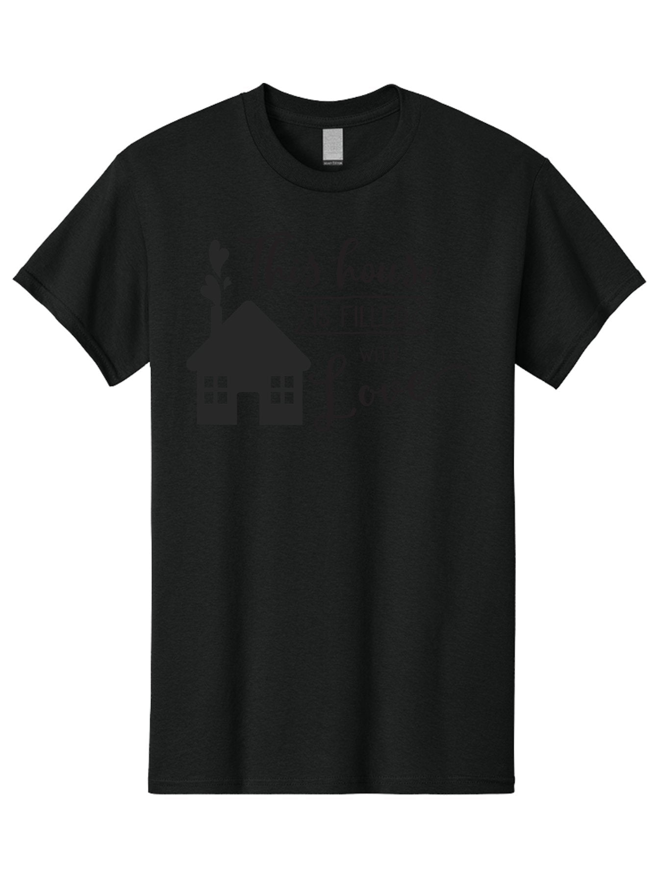 This-House-Is-Filled-With-Love Men'S Graphic Tee, 100% Cotton, Comfortable Casual Summer Wear, Machine Washable, Love-Filled Home, Family Values, Home Sweet Home, Heartwarming Quotes, Cozy Atmosphere, Loving Sentiment, Home Decor Inspiration Aad245 11