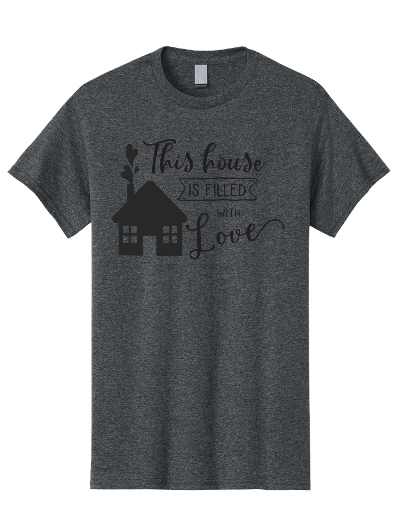 This-House-Is-Filled-With-Love Men'S Graphic Tee, 100% Cotton, Comfortable Casual Summer Wear, Machine Washable, Love-Filled Home, Family Values, Home Sweet Home, Heartwarming Quotes, Cozy Atmosphere, Loving Sentiment, Home Decor Inspiration Aad245 7