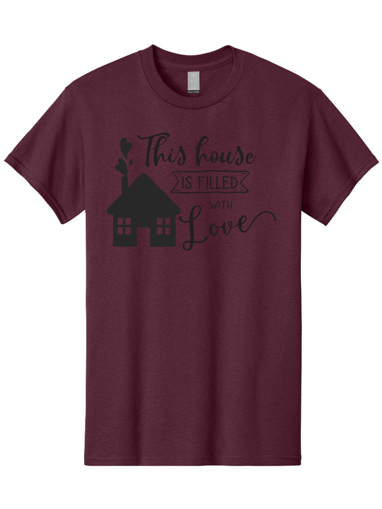 This-House-Is-Filled-With-Love Men'S Graphic Tee, 100% Cotton, Comfortable Casual Summer Wear, Machine Washable, Love-Filled Home, Family Values, Home Sweet Home, Heartwarming Quotes, Cozy Atmosphere, Loving Sentiment, Home Decor Inspiration Aad245 8