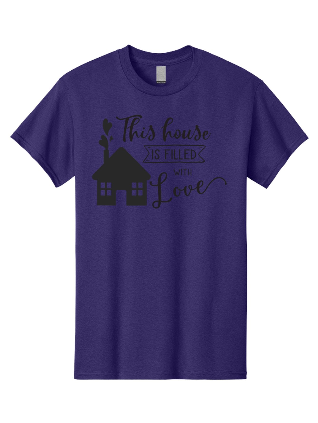 This-House-Is-Filled-With-Love Men'S Graphic Tee, 100% Cotton, Comfortable Casual Summer Wear, Machine Washable, Love-Filled Home, Family Values, Home Sweet Home, Heartwarming Quotes, Cozy Atmosphere, Loving Sentiment, Home Decor Inspiration Aad245 13